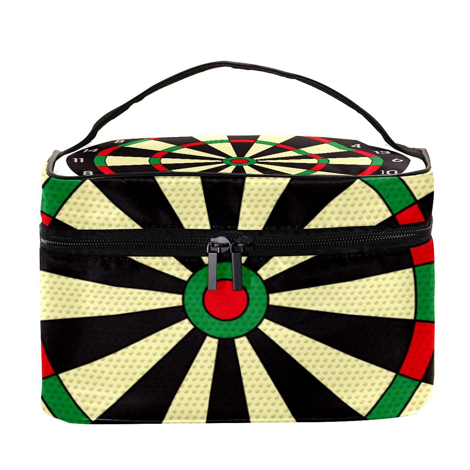 Darts Board Sports Pattern Travel Makeup Bag - Large Cosmetic Organizer with Zipper for Women & Girls | Perfect for Travel, Gym & Daily Essentials Storage