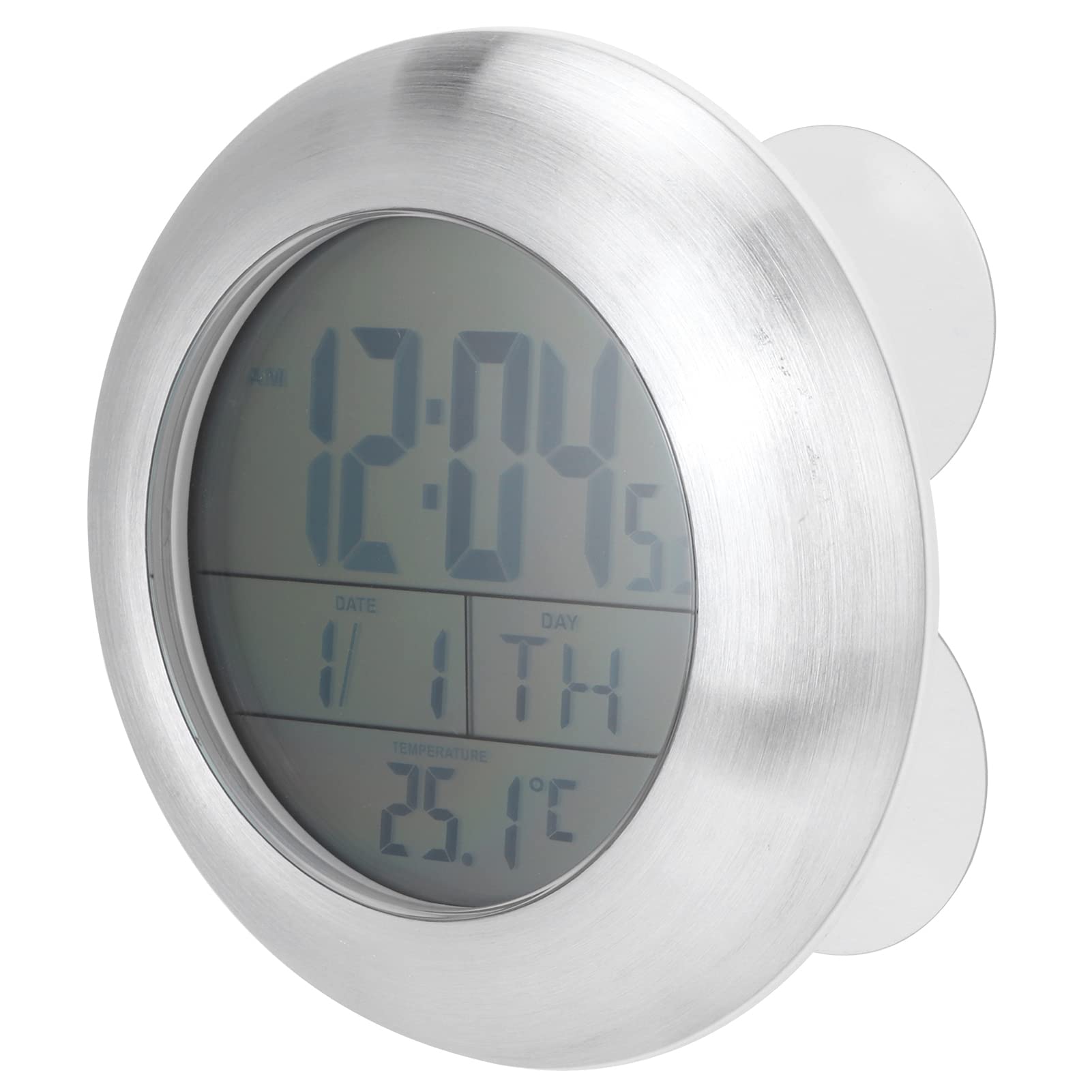 Digital Wall Clock with Temperature & Calendar Display - Waterproof Bathroom Mirror Clock for Shower, Vanity & Home Decor