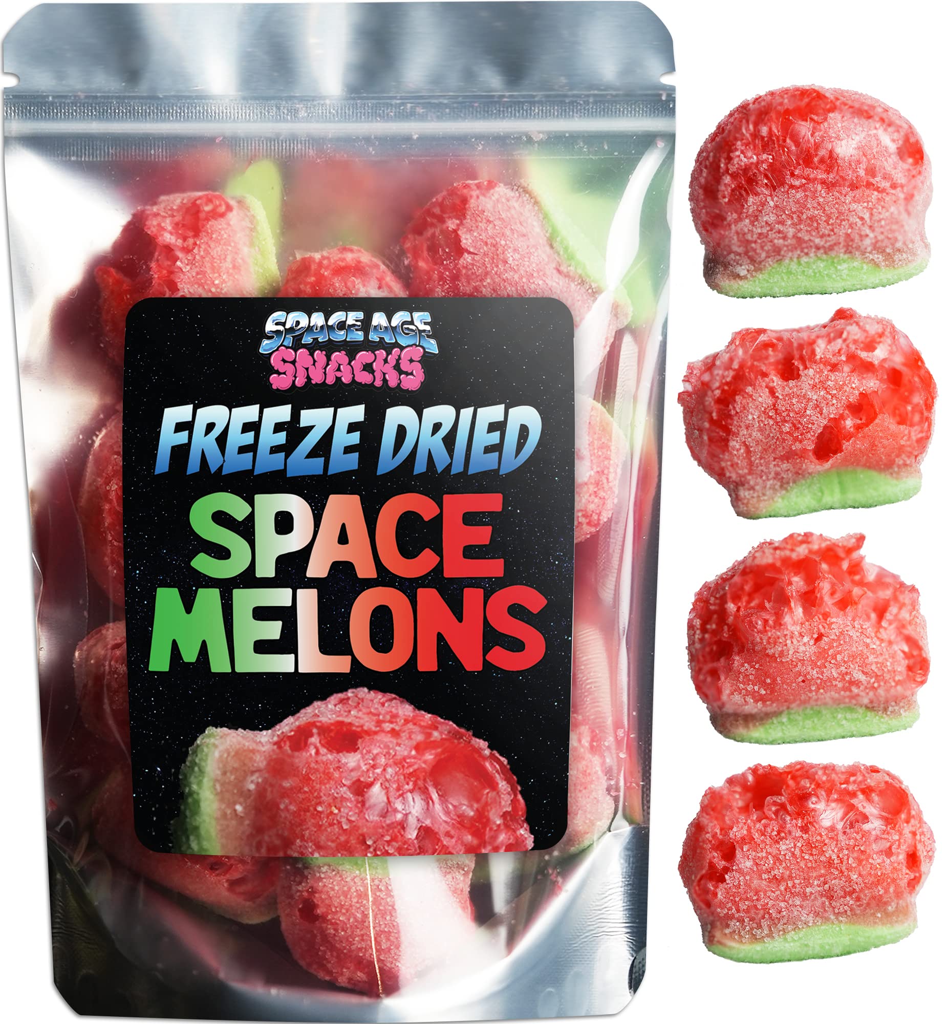 Premium Freeze Dried Watermelon Gummies Candy - 4oz Crunchy Space Age Snack for Kids & Adults - Perfect for Lunchboxes, Hiking, Road Trips & Healthy Snacking
