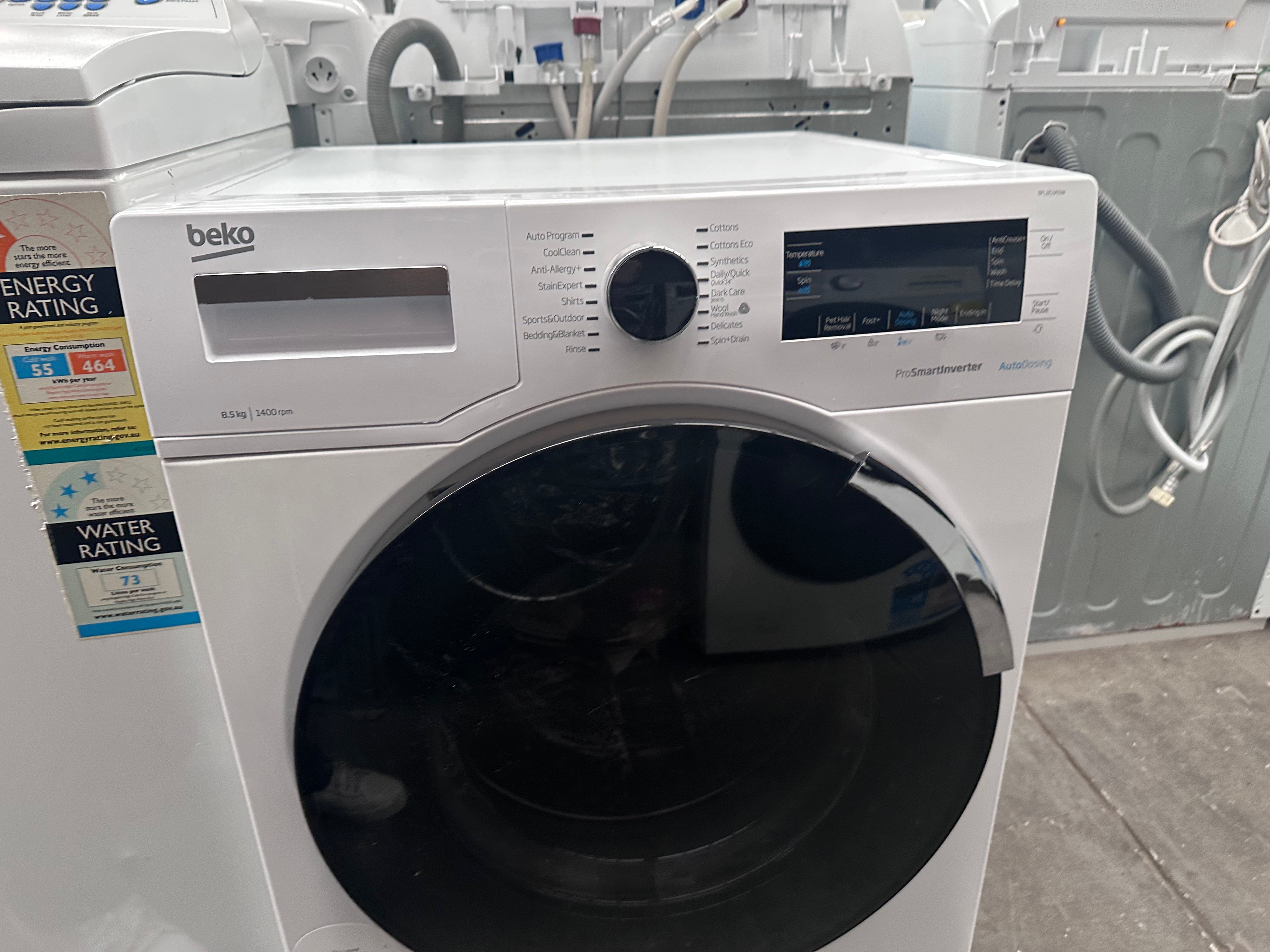 Beko 8.5kg Front Load Washing Machine - Energy Efficient, Refurbished - Perfect for Apartments & Small Laundry Rooms