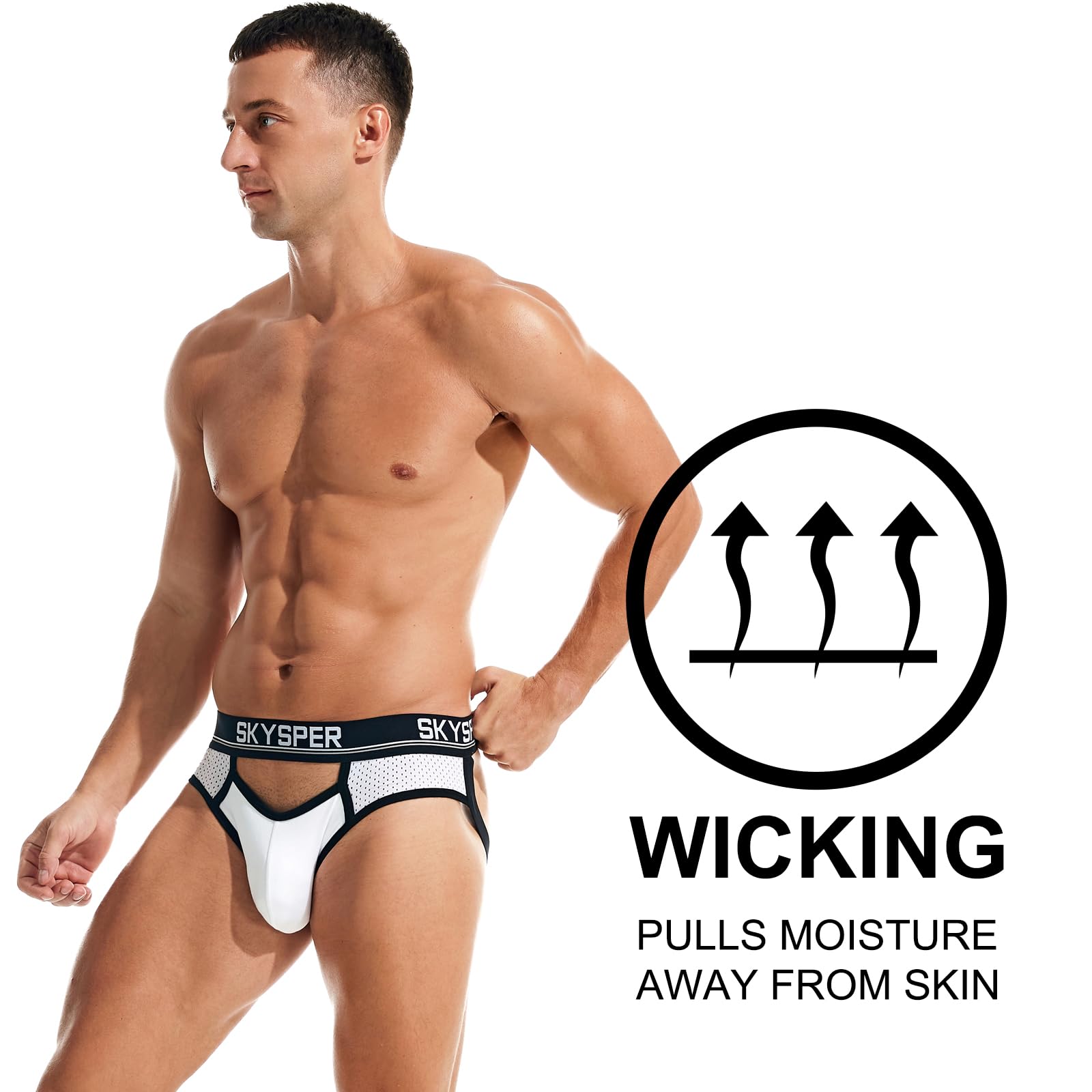 SKYSPER Men's Athletic Jockstrap Support Underwear - Breathable & Comfortable for Sports, Workout & Daily Wear - Sexy Male Underwear for Gym, Running & Cycling
