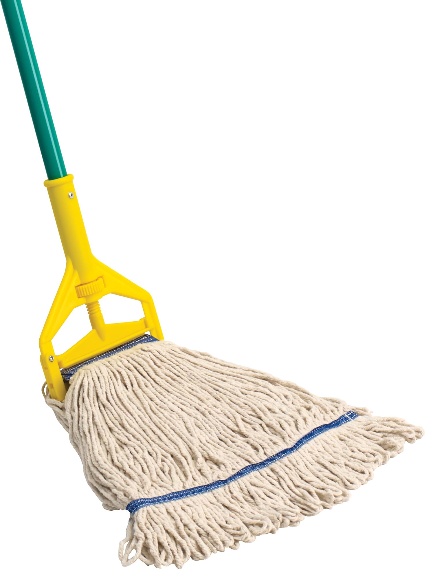 Winco 24-Ounce 4-Ply Loop End Yarn Mop Head - White Medium Replacement Mop Head for Kitchen, Bathroom, and Commercial Cleaning