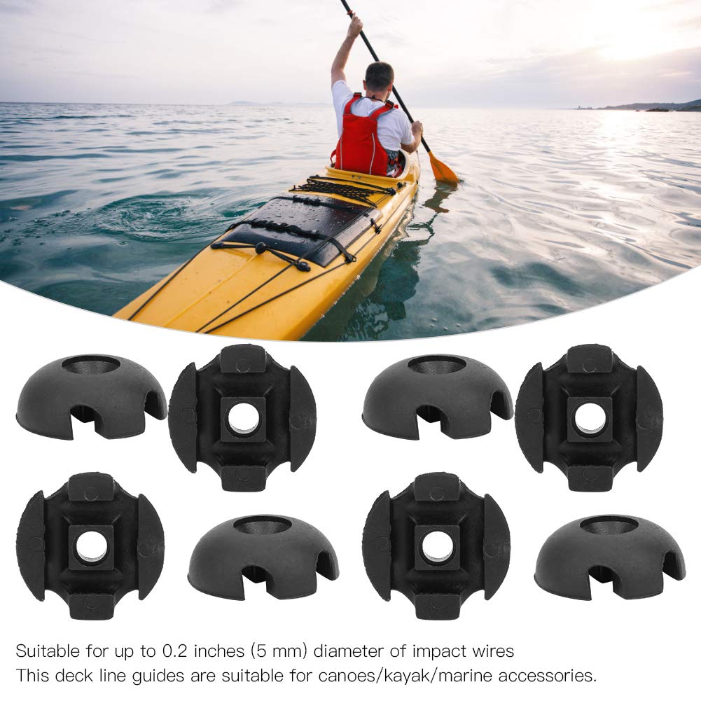 10pcs MAGT Kayak Deck Line Guides - Round Plastic Canoe Rigging Accessories for Secure Marine Rope Management | Perfect for Kayaking, Canoeing & Water Sports Gear Organization