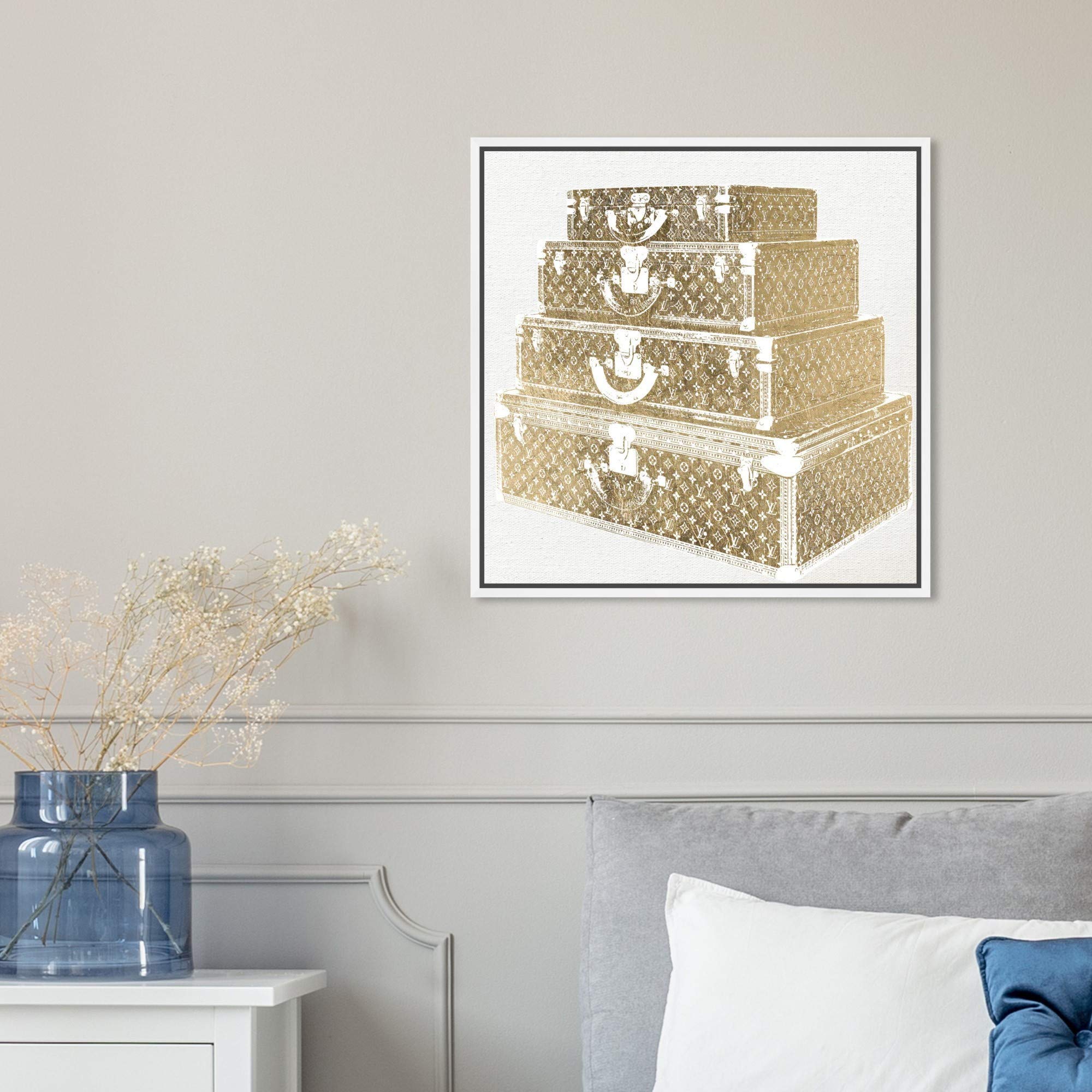 Oliver Gal Artist Co. Fashion & Glam Framed Wall Art - 16x16 Inch Gold & White Canvas Prints for Home Décor, Living Room, Bedroom & Office