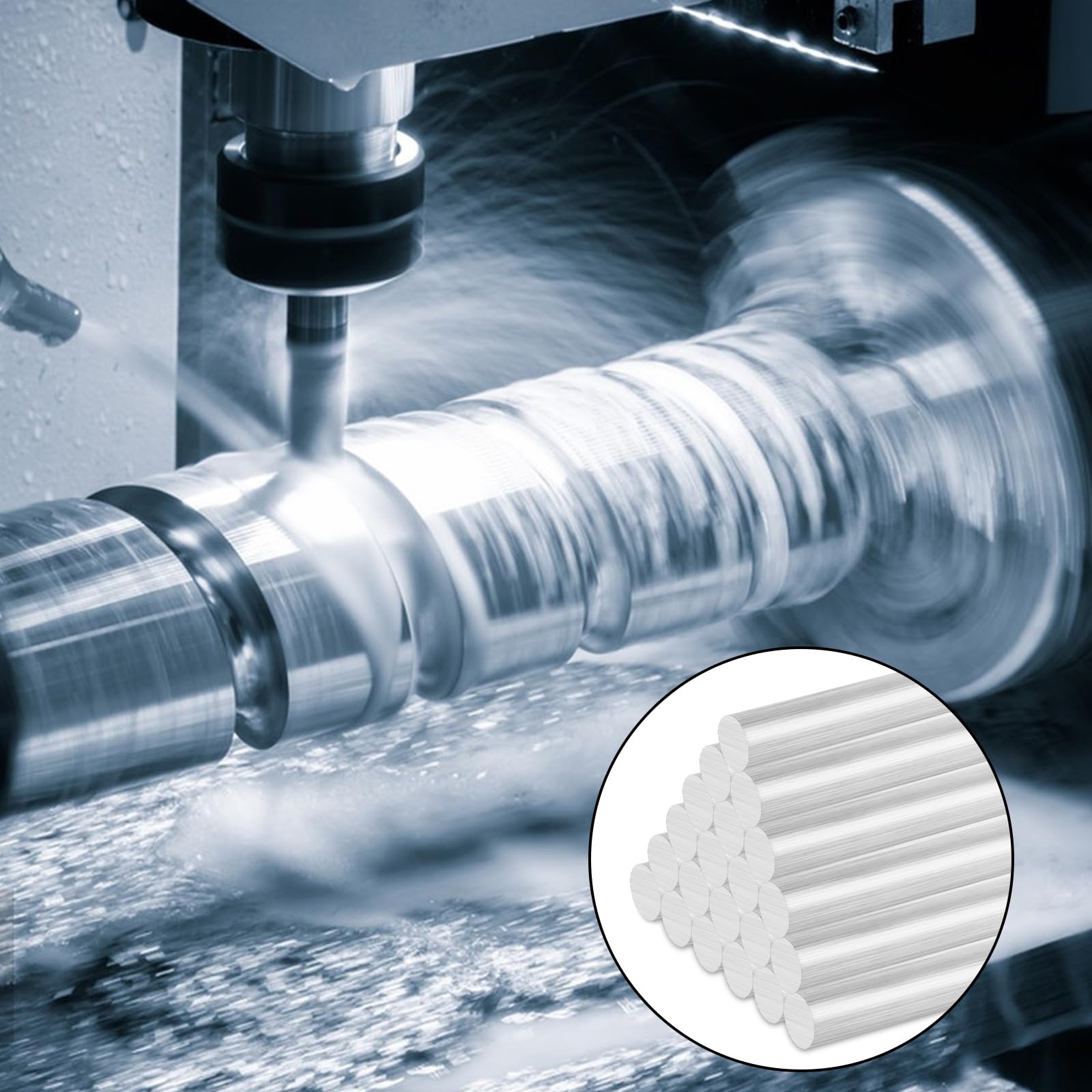 3PCS 1 Inch 6061 Aluminum Round Bar Stock - Solid Extruded Lathe Bar, 16 Inch Aluminum Rod for Industrial Use, DIY Projects & Crafting - Perfect for Metalworking, Home Improvement & Workshop Applications