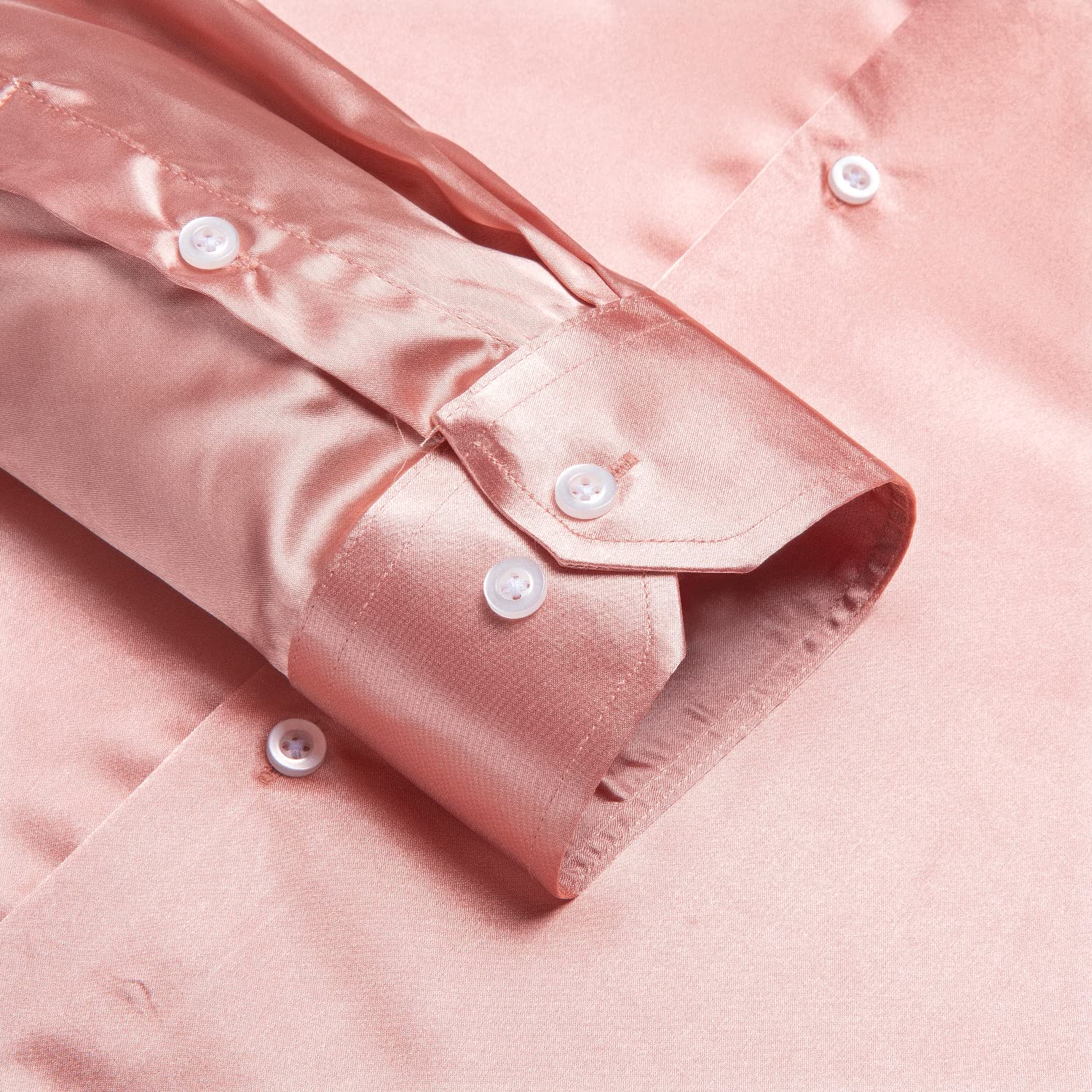 Premium Satin Men's Dress Shirts - Long Sleeve Formal Button Down Shirt for Business, Wedding & Party - Classic Fit Comfortable Office Wear