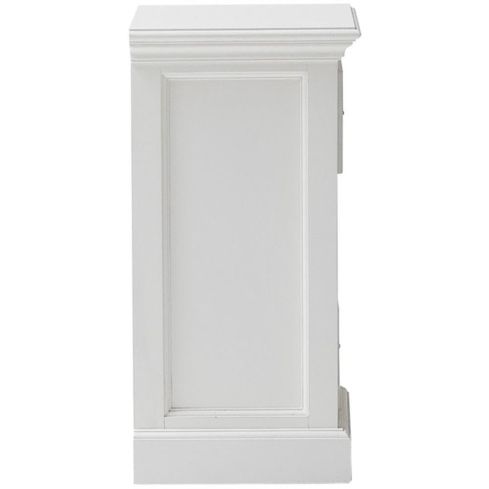 NovaSolo Halifax Pure White Mahogany Wood Nightstand with 3 Drawers - Bedside Table, End Table for Bedroom, Living Room & Office Furniture