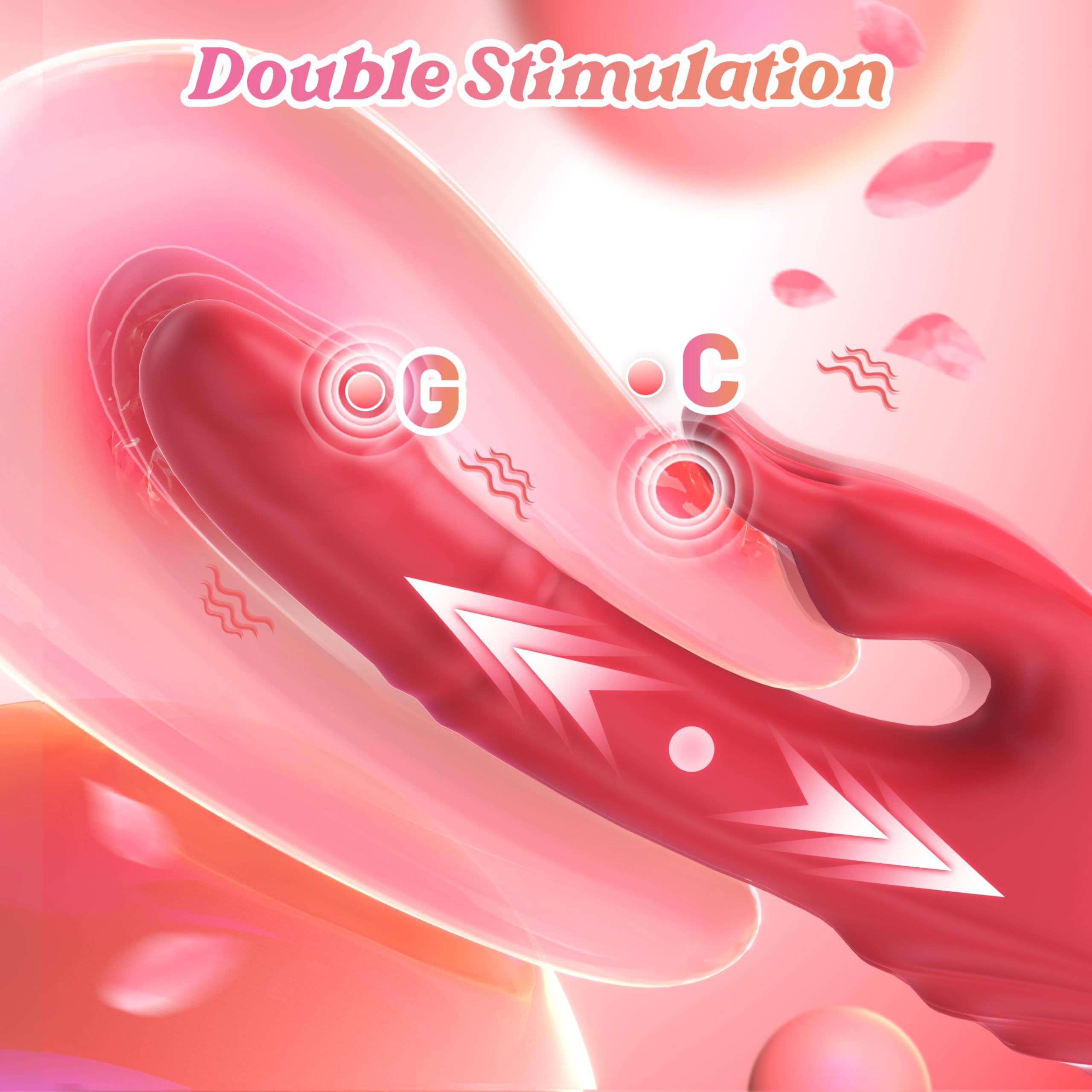 Premium Thrusting Rabbit Vibrator with LED Display - 9 Thrusting & 9 Vibrating Modes, G-Spot & Clitoral Stimulation, Waterproof Adult Sex Toy for Women (Red) - Perfect for Solo Play, Couples Intimacy & Sensual Massage