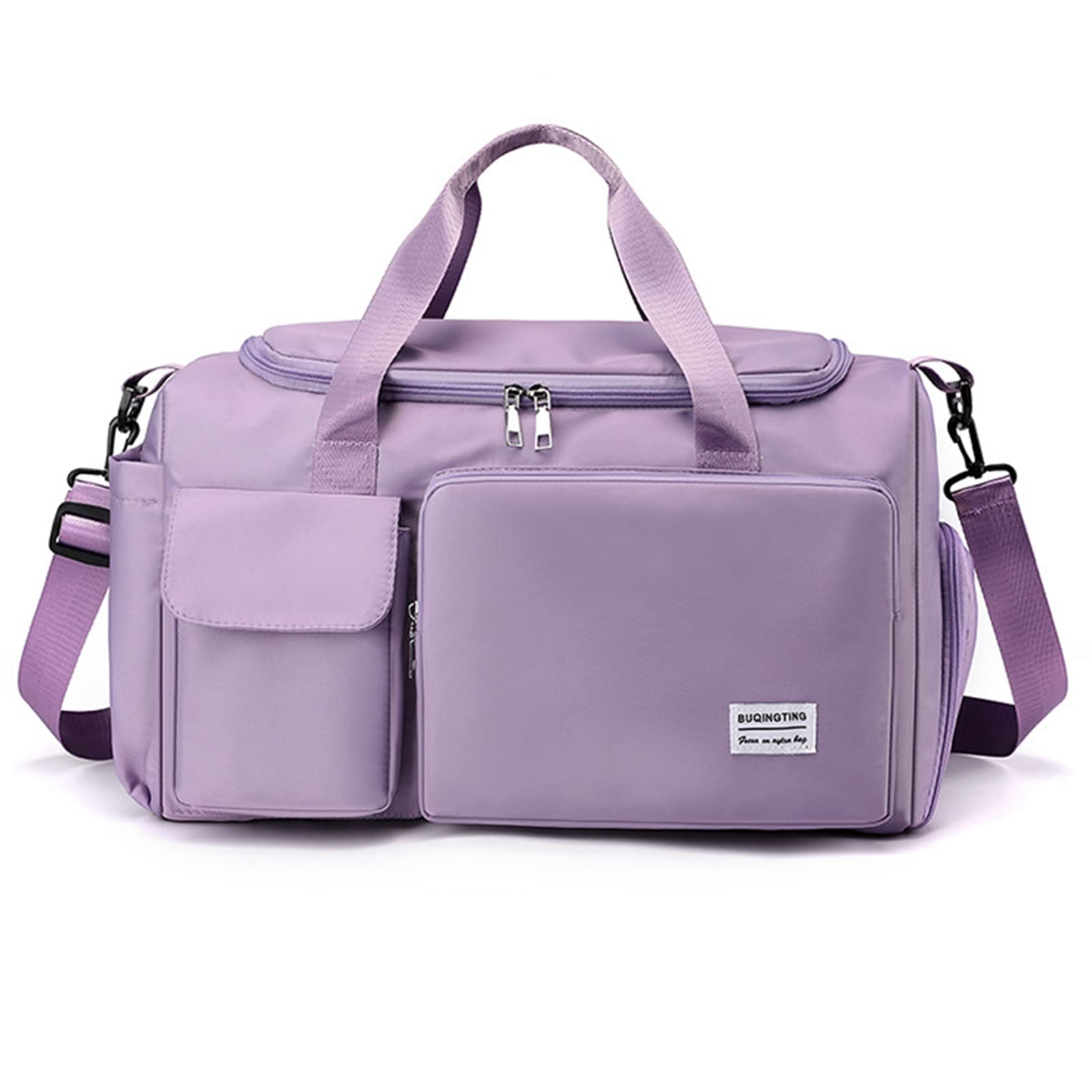 Unisex Weekend Travel Gym Tote Bag - Waterproof Nylon Overnight Carry On Bag with Shoe Compartment & Pockets | Perfect for Gym, Work, Travel & Beach Trips