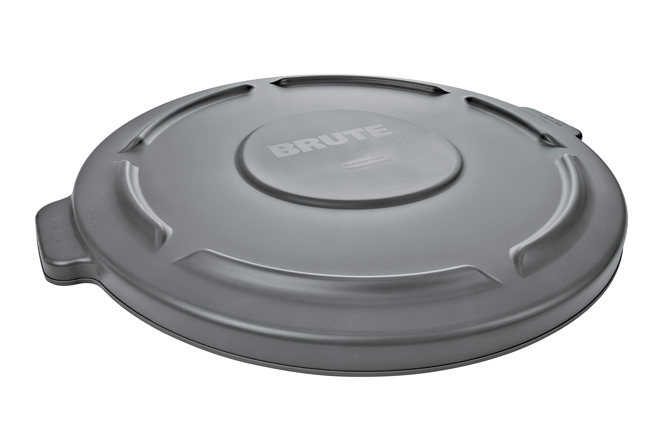 Rubbermaid BRUTE 20-Gallon Heavy-Duty Round Trash Can Lid - Gray Outdoor Garbage Bin Cover for Home, Office, Commercial Use - Durable Waste Container Top for Garage, Mall, Stadium & Bathroom (Pack of 6) - Perfect for High-Traffic Areas & Weather-Resistant Outdoor Use