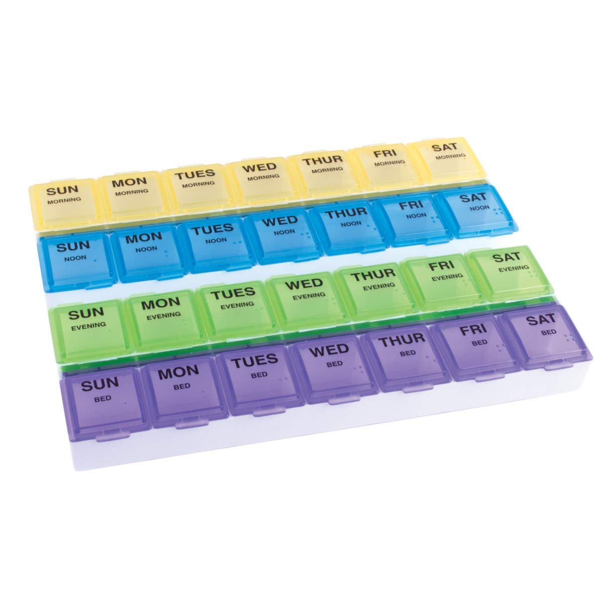 EZY DOSE Weekly (7-Day) Multi-Dose Pill Organizer - Perfect for Daily Medication Management & Travel Pill Case - Ideal for Vitamins, Supplements, and Prescription Medications