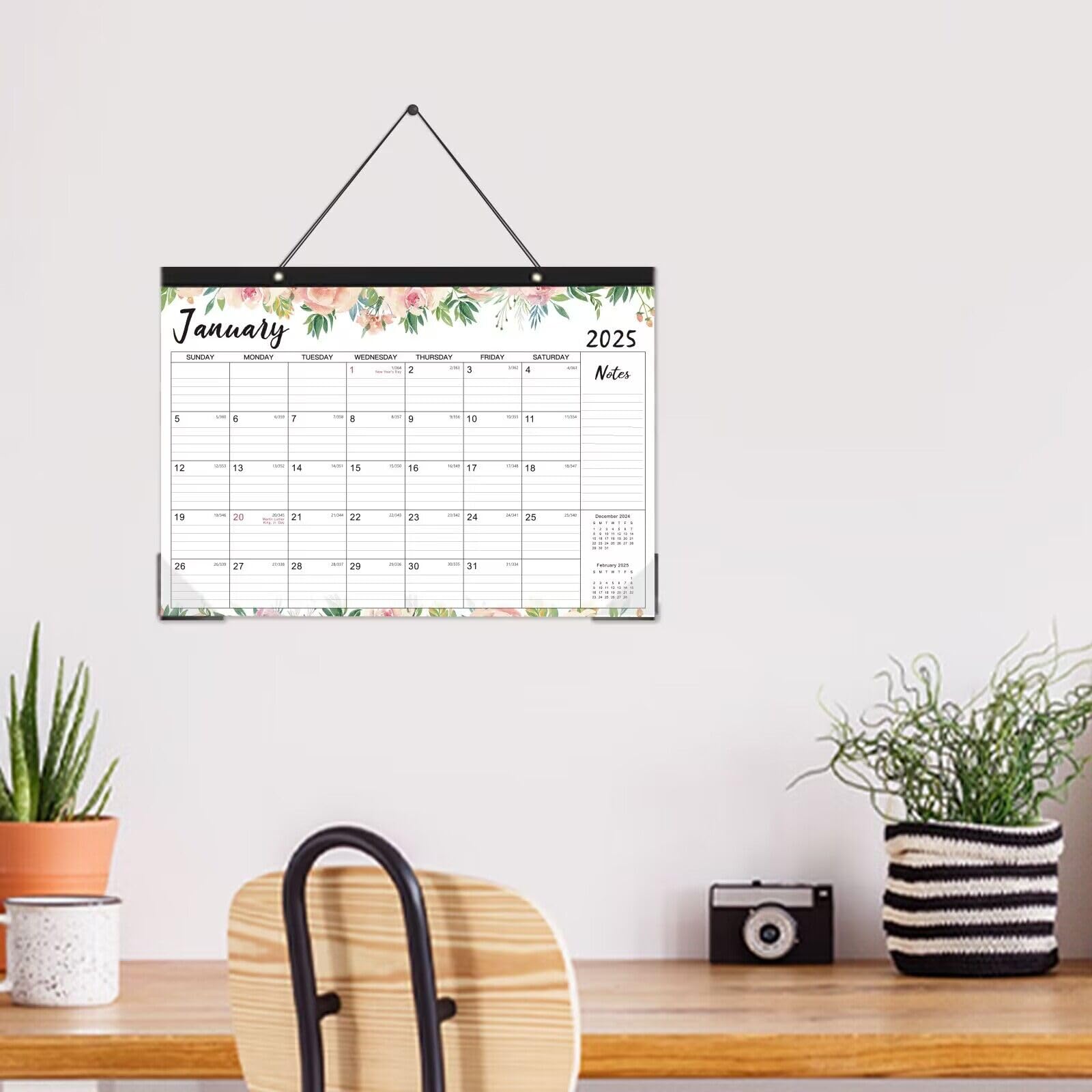 2025 Desk Calendar - Jan 2025 to Dec 2025 | 12-Month Large Monthly Planner | 17