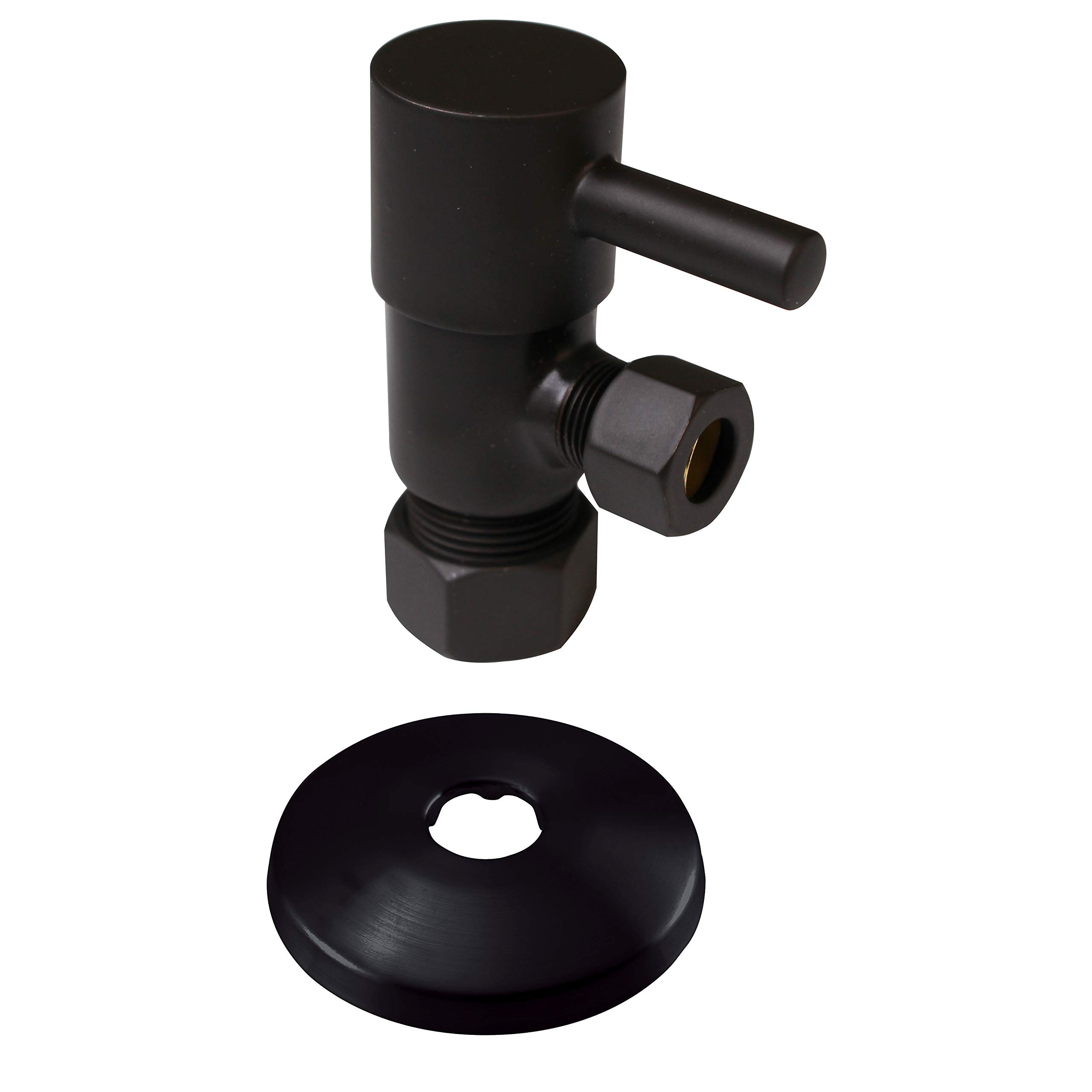 Westbrass D1438QRL-12 Oil Rubbed Bronze Pedestal Sink Supply Line Kit with Qubic Bottle Trap & 1/4-Turn Angle Stops - Perfect for Bathroom Vanity & Lavatory Installation
