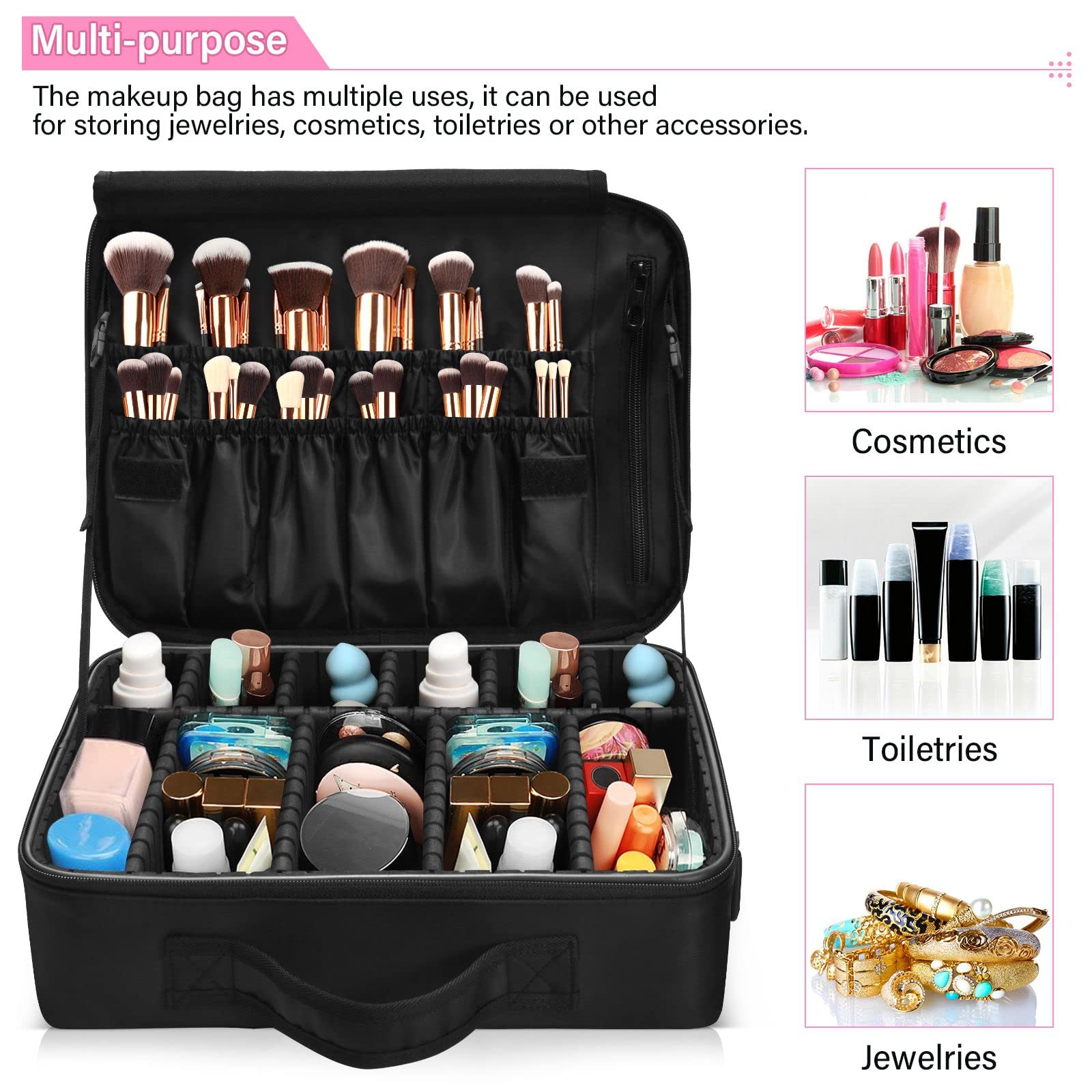 Funny Puppy Dog Travel Makeup Bag for Women | Professional Cosmetic Organizer & Portable Artist Storage Case | Perfect for Travel, Gym & Daily Makeup Essentials