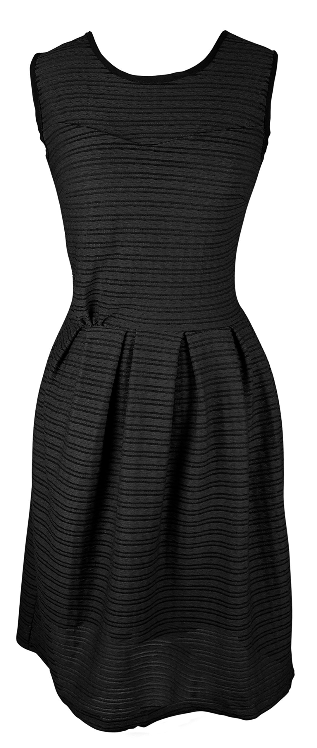 Women's Solid Color Chic Sleeveless Ribbed Skater Dress - Flattering A-Line Mini Dress for Summer, Party, Date Night & Casual Wear