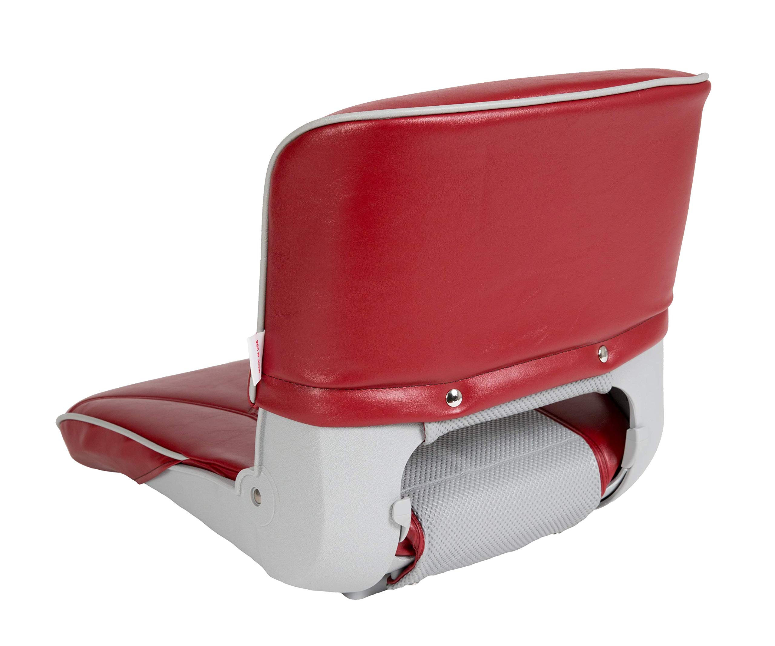 Tempress Profile Guide Boat Seat - Red & Gray - Comfortable & Durable Fishing Boat Chair for Outdoor Water Activities, Boating, and Fishing Trips