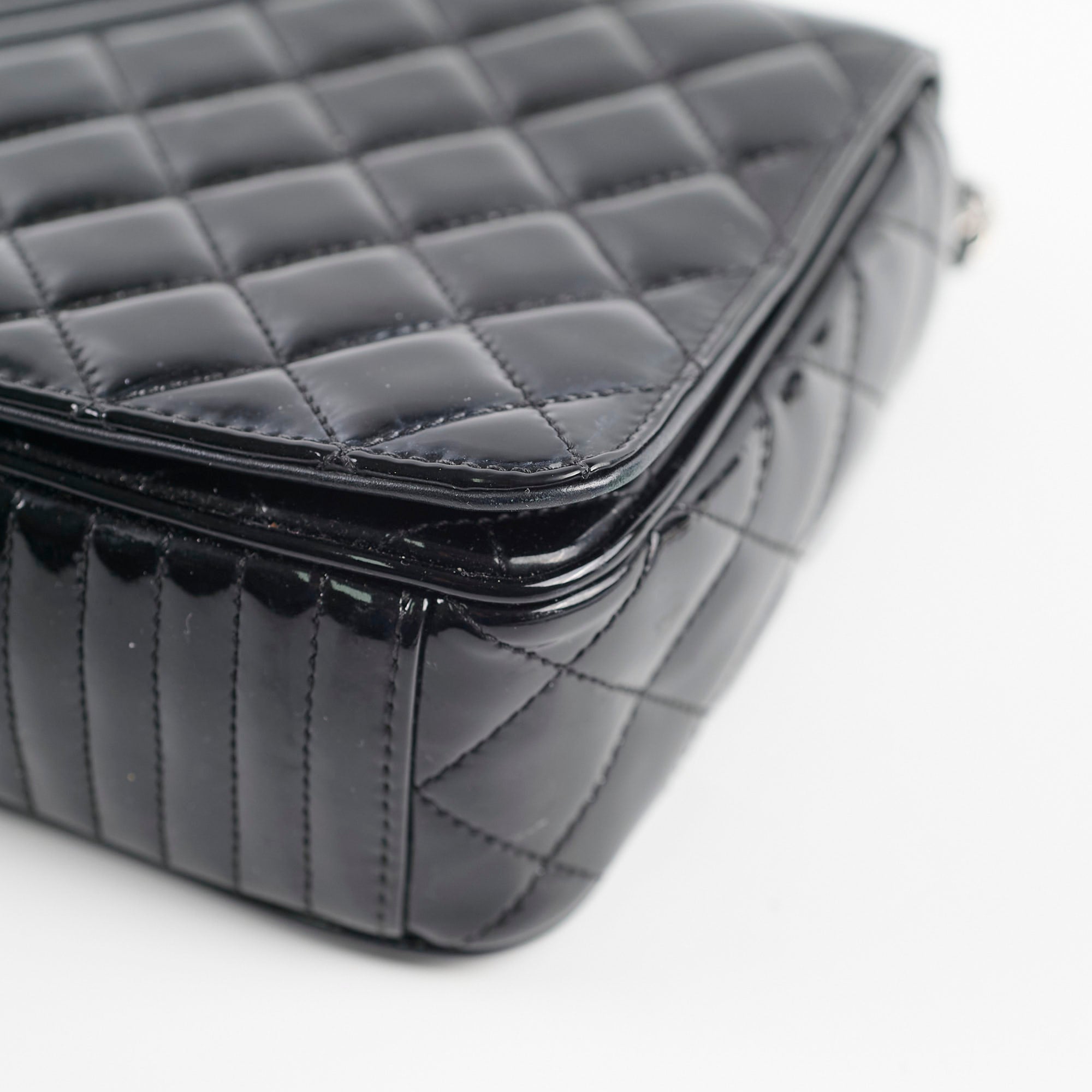 Chanel Patent Leather Medium Coco Boy Flap Bag in Black | Luxury Designer Handbag for Women | Perfect for Evening Events, Parties & Special Occasions