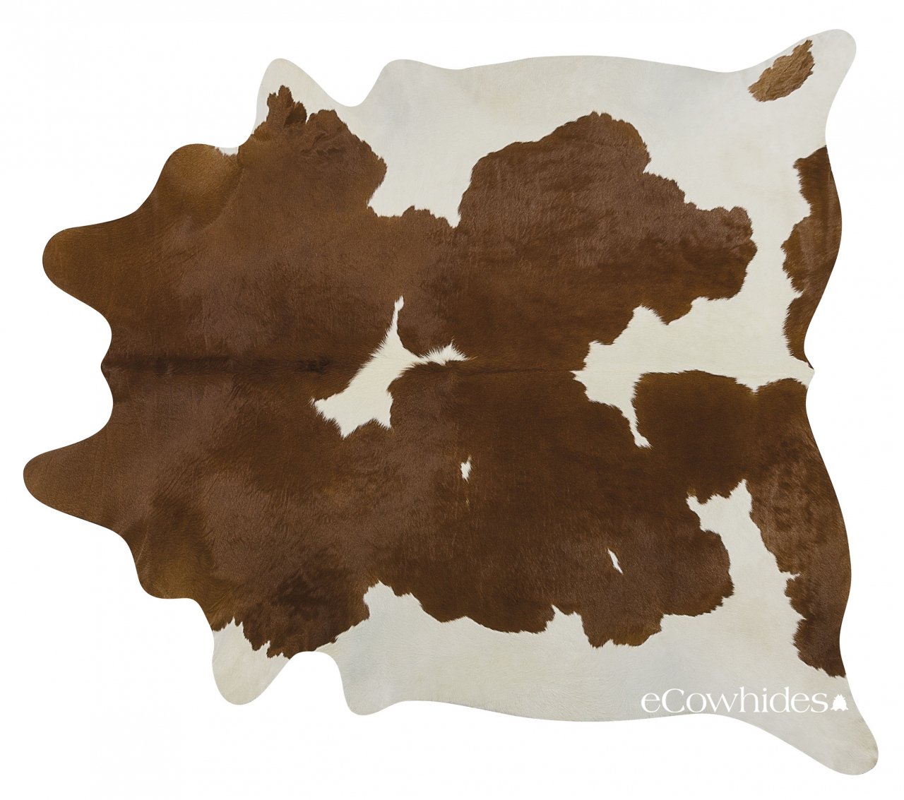 Premium Brown & White Brazilian Cowhide Rug - 6x6 ft Genuine Leather Area Rug for Living Room, Bedroom & Office - Soft Natural Cow Skin Rug for Home Decor, Luxury Floor Covering & Western Style Interior Design