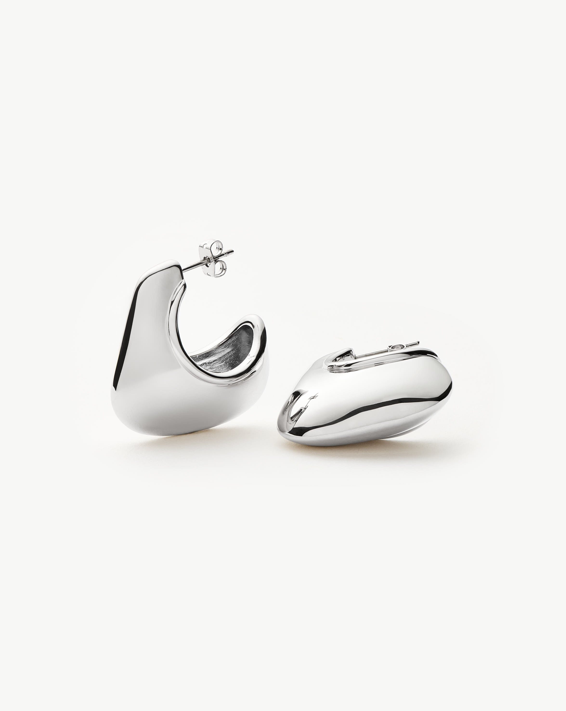 Hera Dome Large Hoop Earrings for Women - Silver Plated Fashion Jewelry | Perfect for Parties, Weddings & Everyday Wear