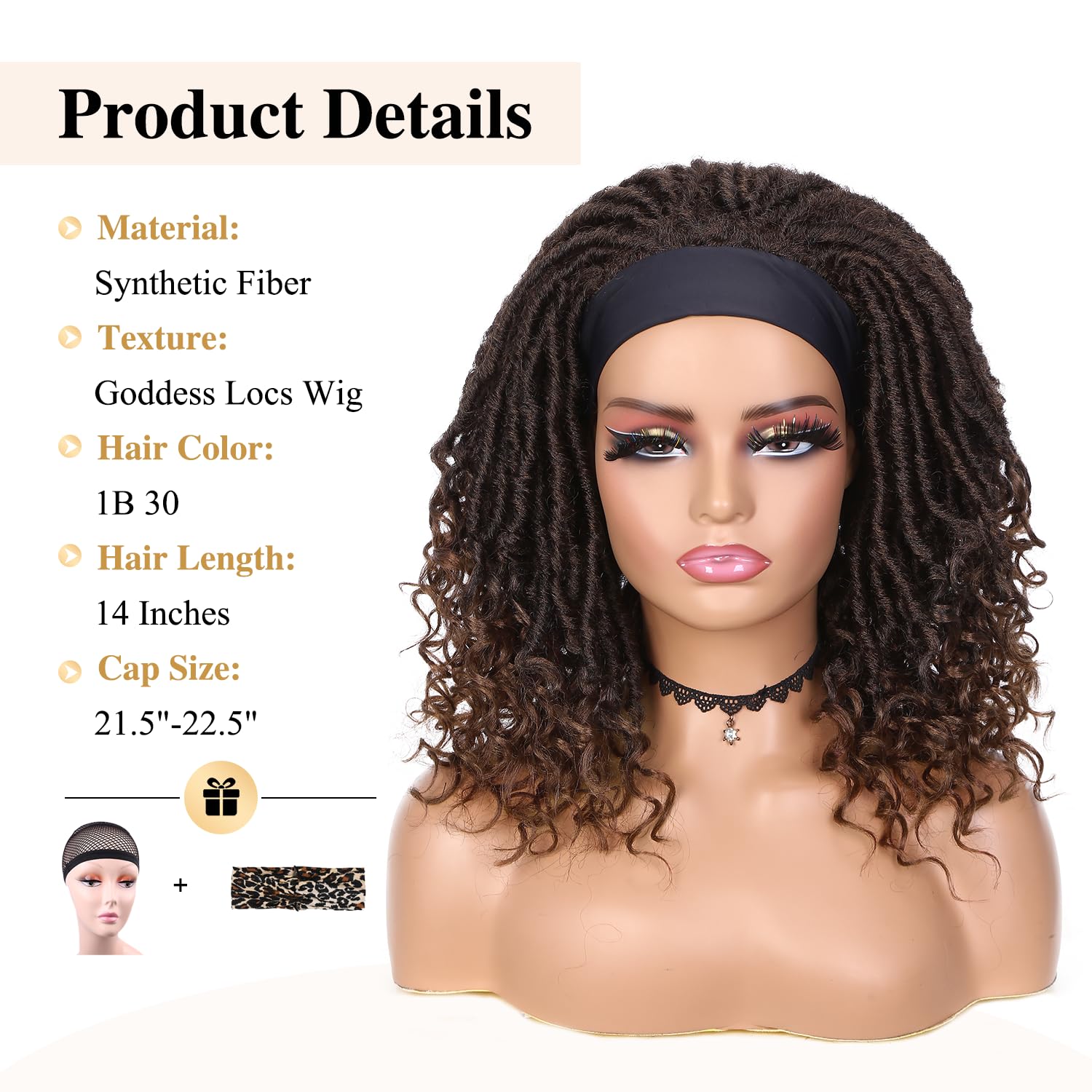 Short Dreadlock Wig for Black Women - Hand Braided Synthetic Goddess Twist Wig | Natural Looking Braided Curly Wigs for Daily Wear & Cosplay | Perfect for Parties, Halloween & Protective Hairstyles (4/30)