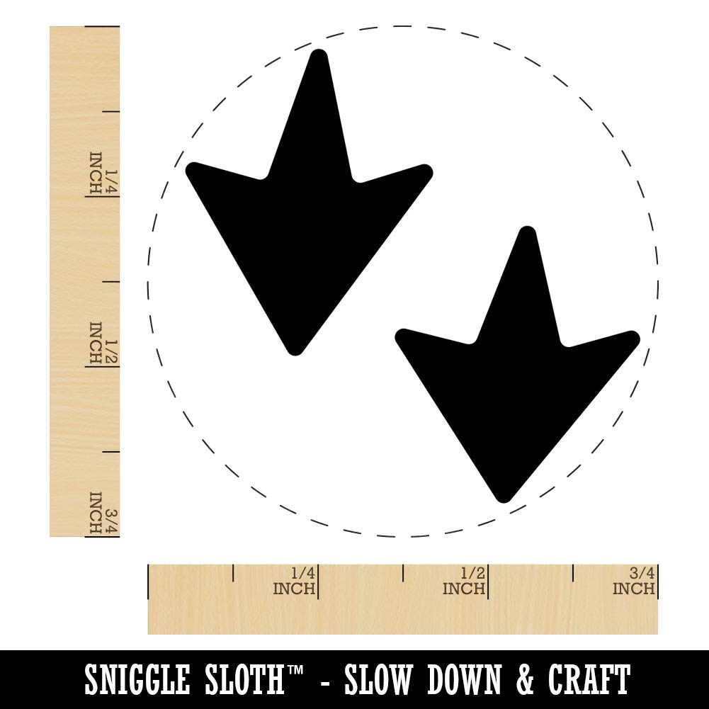 Duck Goose Footprint Track Chicken Egg Rubber Stamp - 3/4 Inch Small for DIY Crafts, Scrapbooking & Farmhouse Decor