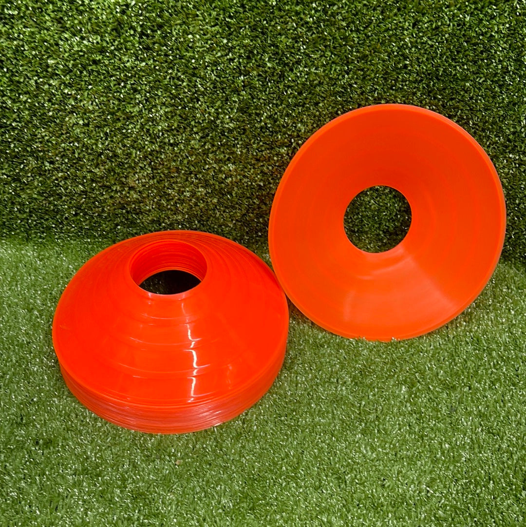 Raydn 40-Pack Cricket Inner Outer Boundary & Soccer Field Cones - Durable Sports Training Markers for Cricket, Soccer, Football Practice and Outdoor Games