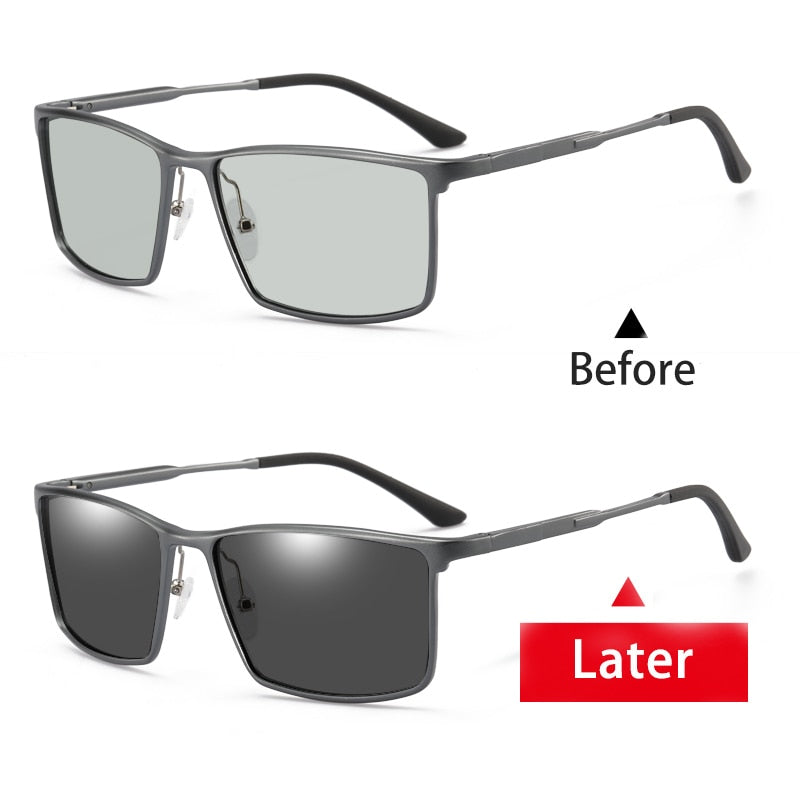 Aidien Unisex Full Rim Square Aluminum Magnesium Reading Glasses & Sunglasses B8177 - Lightweight Eyewear for Reading, Outdoor Activities, and Fashion Accessories