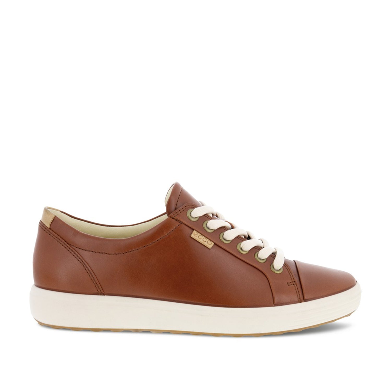ECCO Women's Soft 7 Leather Loafers in Cognac - Comfortable Slip-On Shoes for Work, Travel & Casual Wear