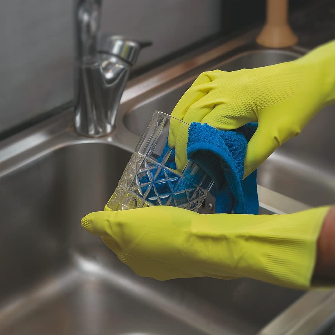 8 Pack Super Soft Quick Dry Dish Cloths - 12x12 Inch Highly Absorbent Kitchen Dish Towels for Washing Dishes (Blue & White) | Perfect for Daily Dish Cleaning, Counter Wiping & Household Chores