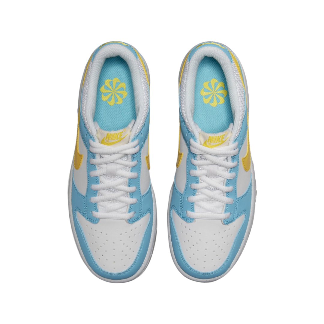 Nike Dunk Low GS Homer Simpsons Sneakers 2022 Edition - White, Blue & Yellow Colorway - Perfect for Casual Wear, Street Fashion & Sneaker Collectors