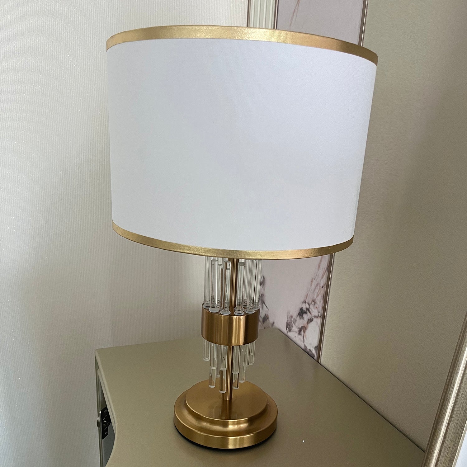 Sabina Table Lamp - Modern LED Nightstand Lamp with USB Port, Touch Control & Adjustable Brightness for Bedroom, Living Room, Office | Warm White & Cool White Light Modes