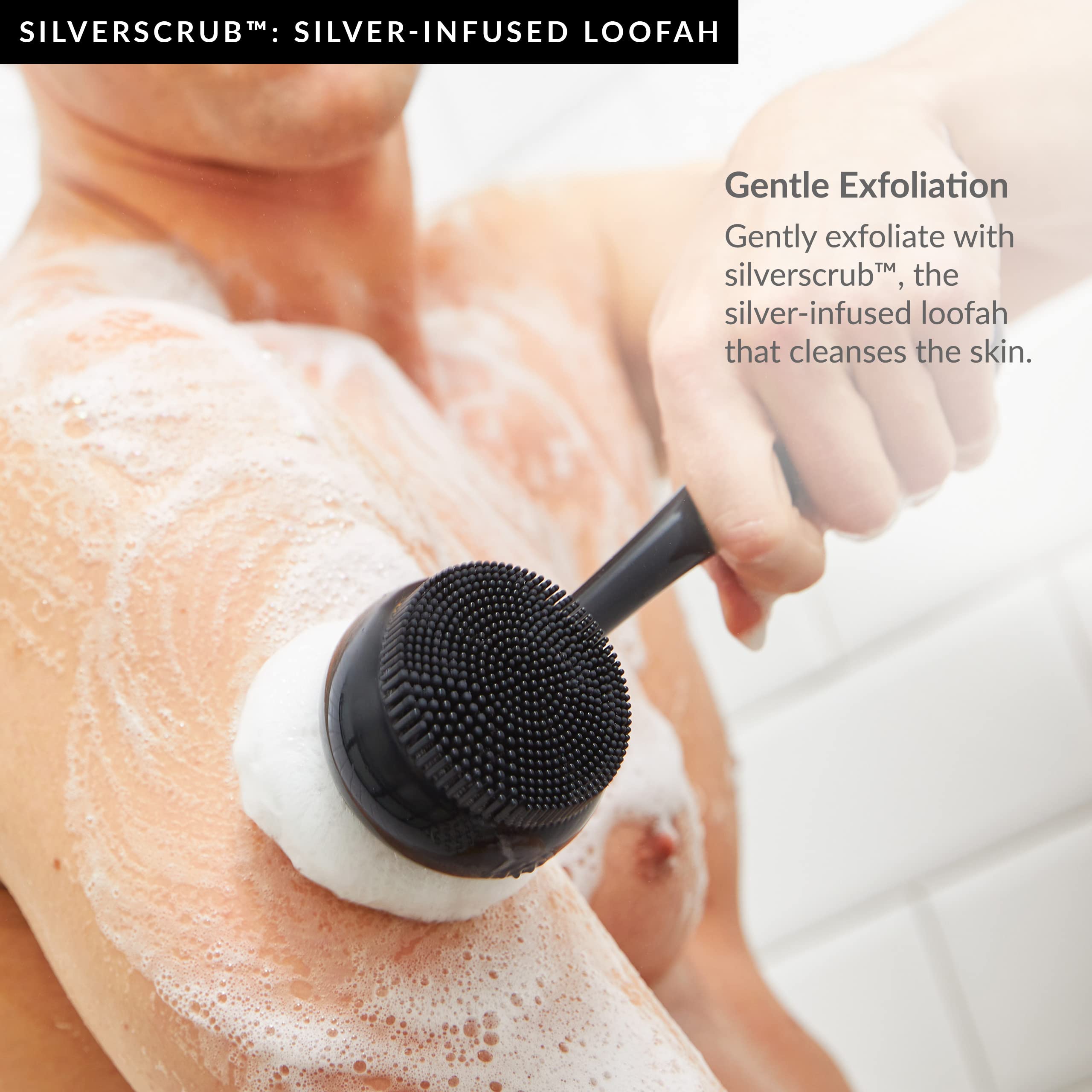 PMD Clean Body - Smart Body Cleansing Device with Silicone Brush & 3 Interchangeable Attachments - Waterproof - SonicGlow Vibration Technology - Deep Cleanse, Exfoliate & Massage - Perfect for Shower, Spa & Skincare Routine
