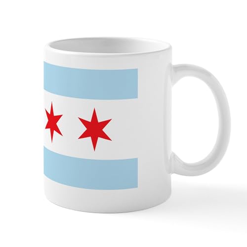 White - Chicago Flag White Background Mug