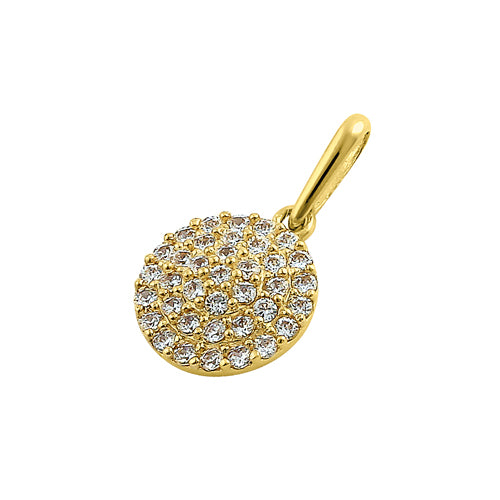 14K Yellow Gold Shield Pave CZ Pendant Necklace for Women - Elegant Cubic Zirconia Jewelry Gift for Birthday, Anniversary & Valentine's Day - Perfect for Layering, Everyday Wear & Special Occasions