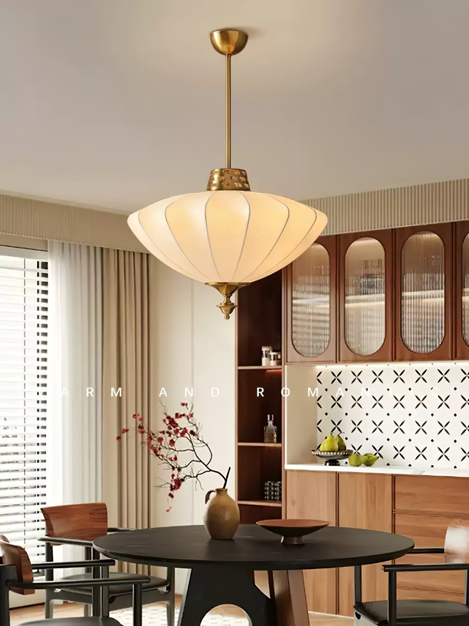 Imperial Bloom Pendant Lamp - Elegant Floral Glass Ceiling Light Fixture for Dining Room, Bedroom, or Living Room Decor