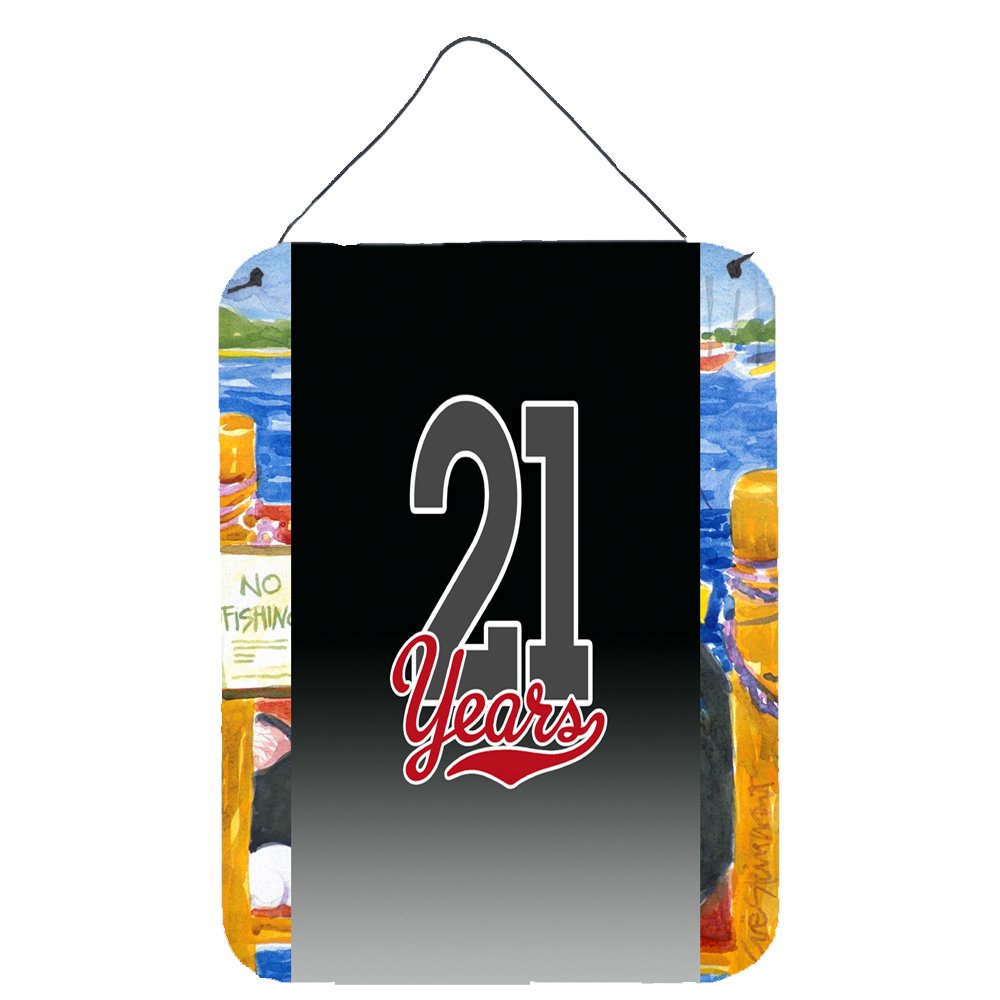 21 Years Anniversary Aluminum Metal Sign - 12x16 Wall or Door Hanging Decor for Kitchen, Bar, Bathroom & Front Door | Caroline's Treasures CJ1084DS1216 | Perfect for Home, Office & Gift Giving