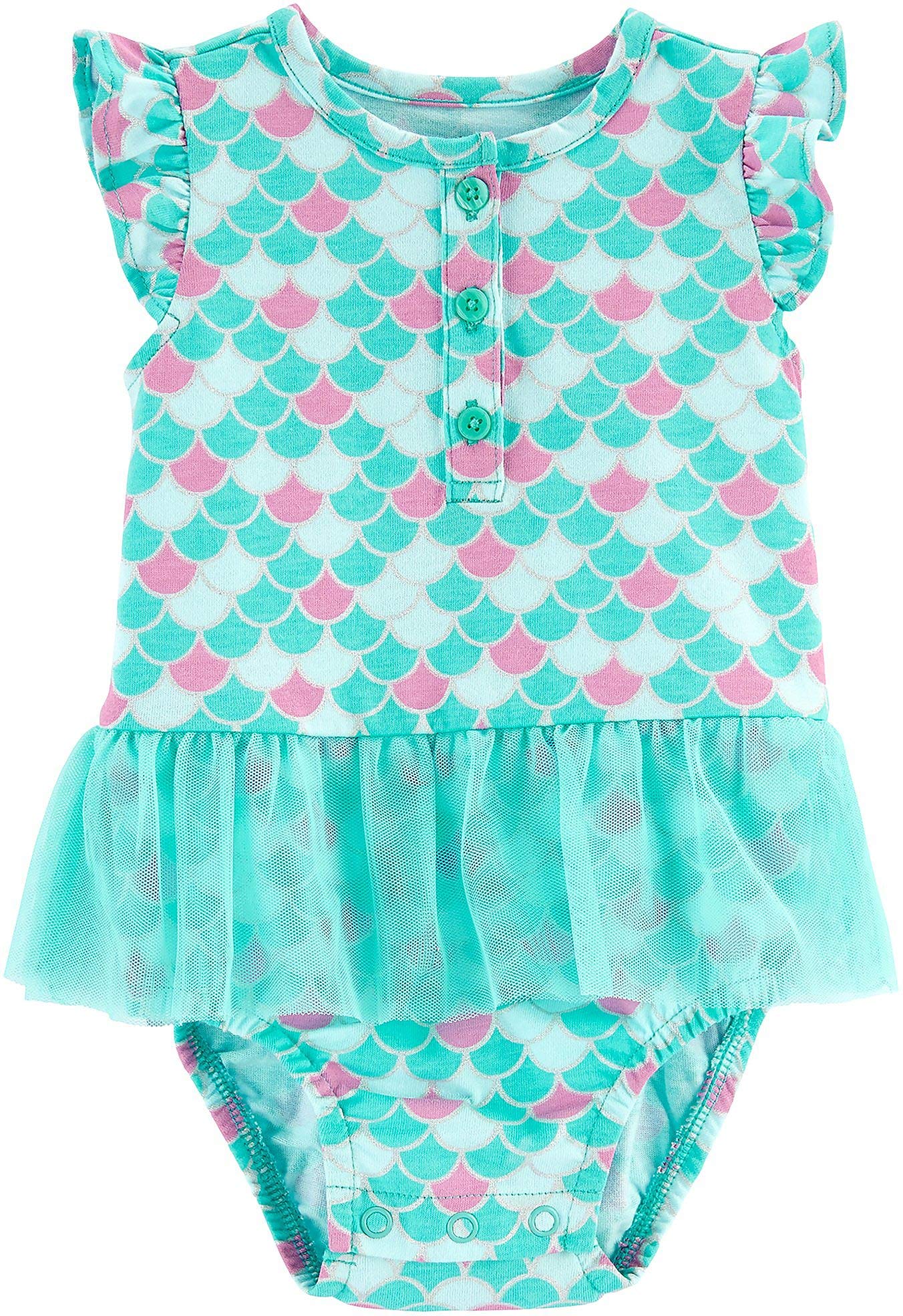 Carter's Baby Girls Scale Print Tutu Bodysuit - 18 Months Blue Multi - Perfect for Birthday Parties, Photo Shoots & Special Occasions