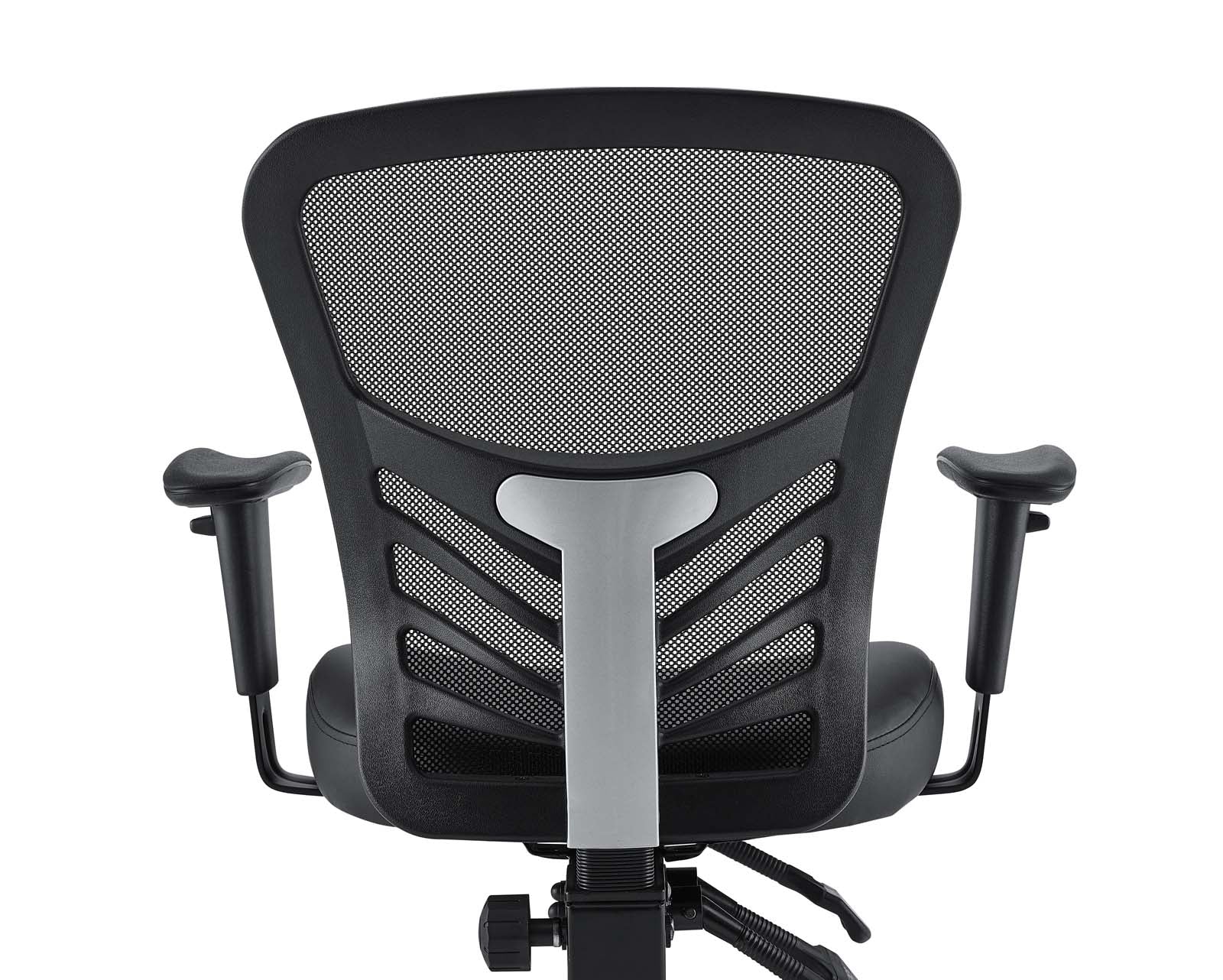 Ergonomic Black Vinyl Office Chair with Adjustable Armrests - 27.5