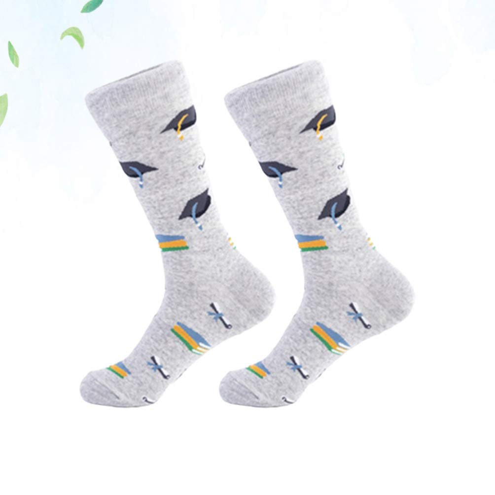 PRETYZOOM Graduation Crew Socks for Women & Men - 1 Pair Novelty Grad Cap Design Fun Party Stocking Stuffers - Perfect for College Graduation Gifts, School Celebrations & Graduation Party Favors