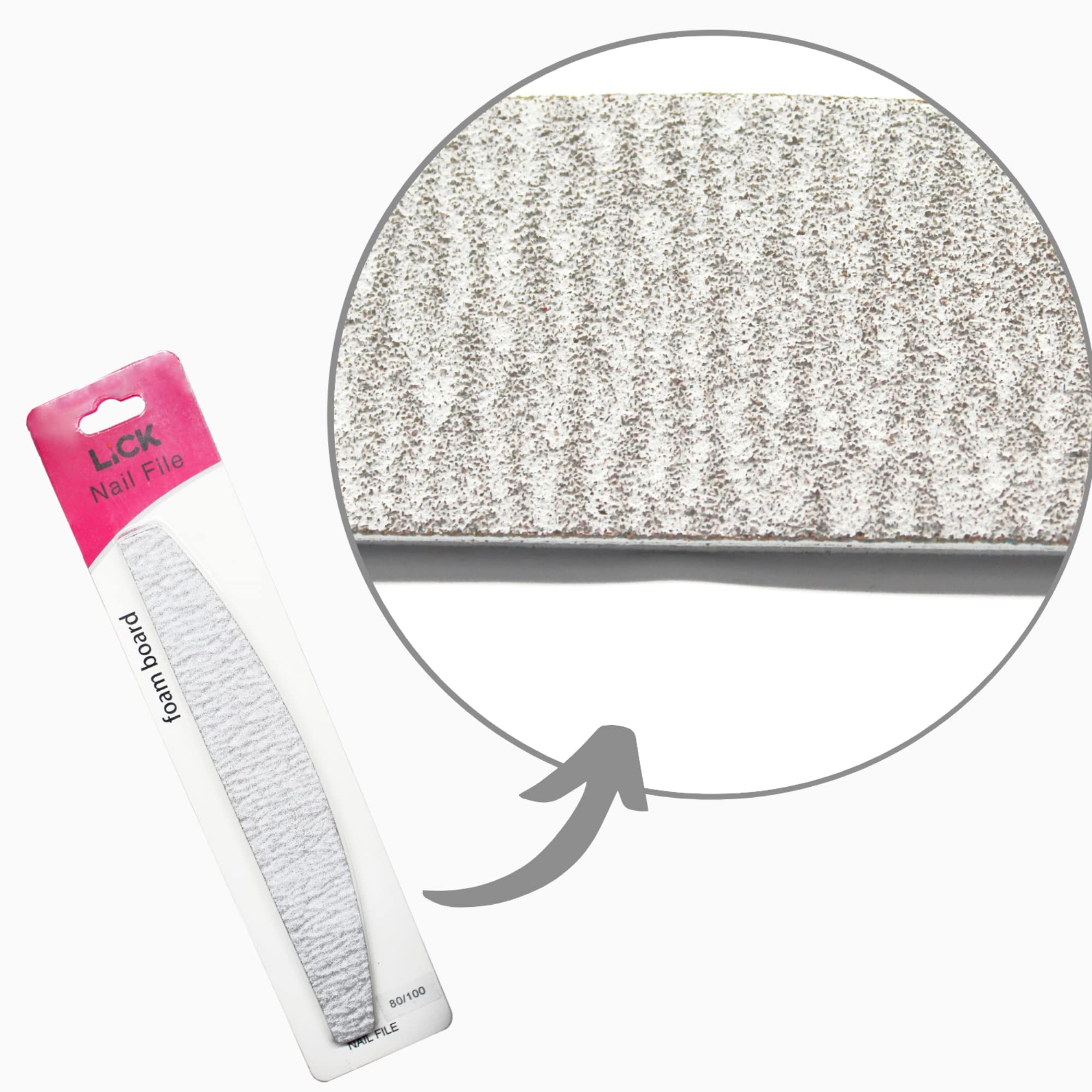 Lick Double Sided Washable Nail File for Acrylic & Natural Nails - Reusable Manicure Tool for Home & Professional Salon Use