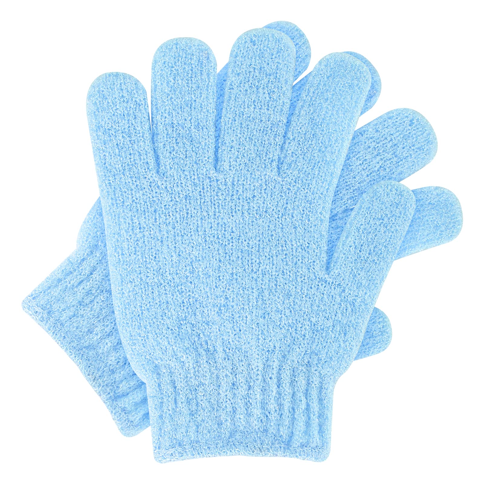 Sibba 1 Pair Exfoliating Bath Gloves - Natural Loofah & Microfiber Shower Gloves for Body & Face, Dead Skin Remover, Double-Sided Wash Mitts for Adults & Kids - Perfect for Spa Day & Sensitive Skin Care