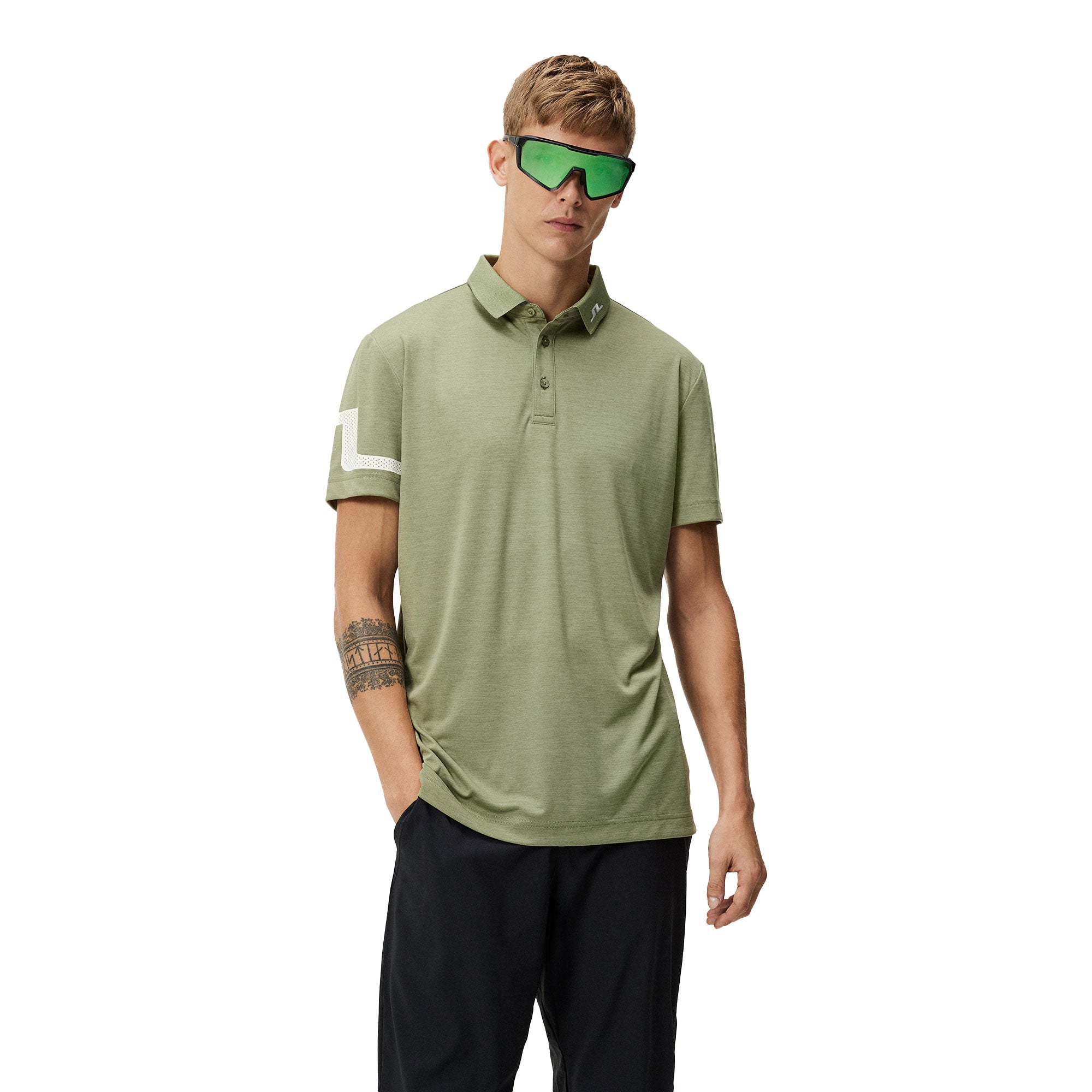 J. Lindeberg Heath Regular Fit Men's Golf Polo Shirt - Moisture-Wicking & UV Protection for Comfort on the Golf Course & Casual Wear