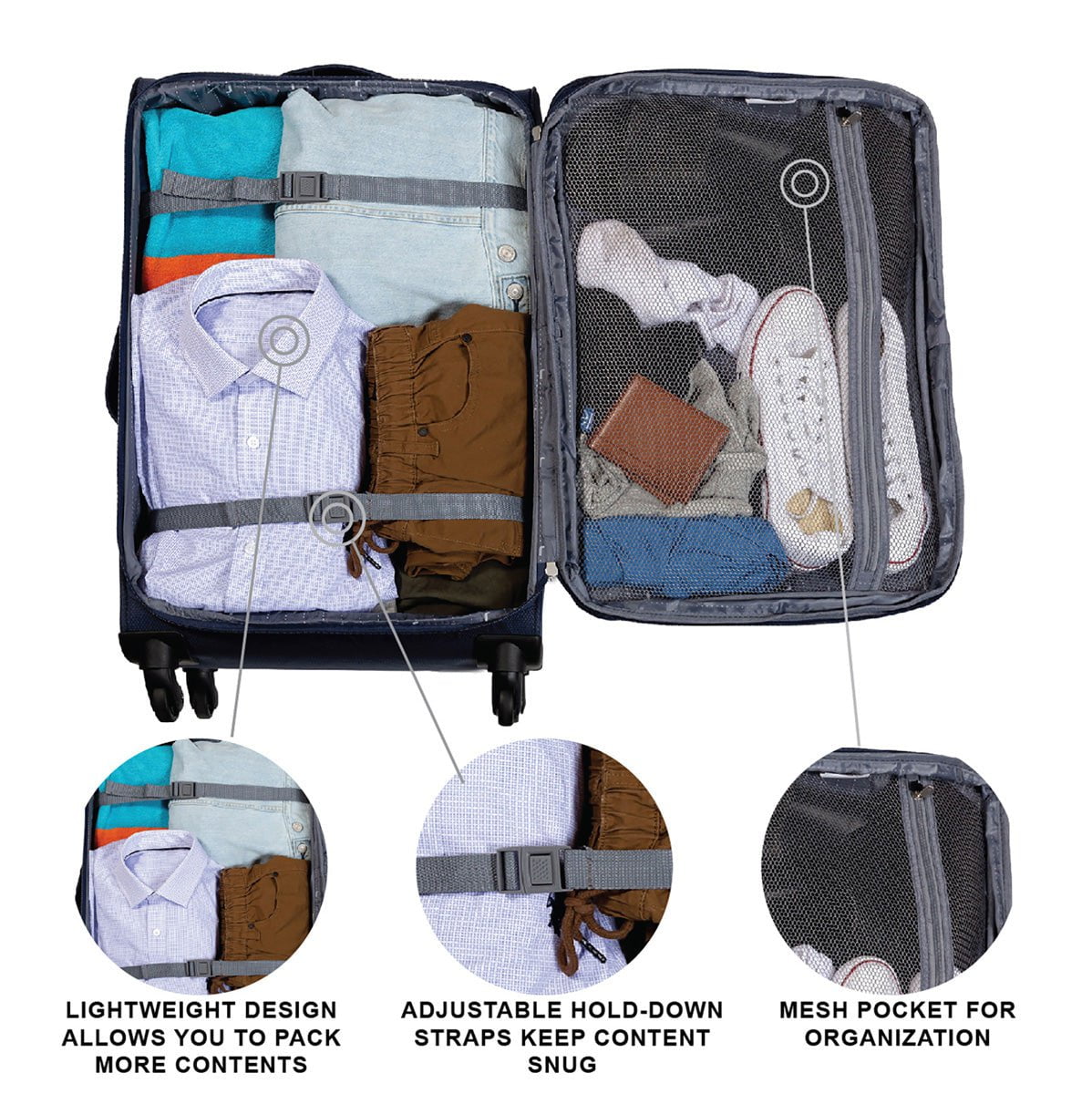 Jetstream 24 Inch Spinner Luggage - Lightweight Expandable Carry On Suitcase with 360° Wheels for Travel, Business Trips & Weekend Getaways