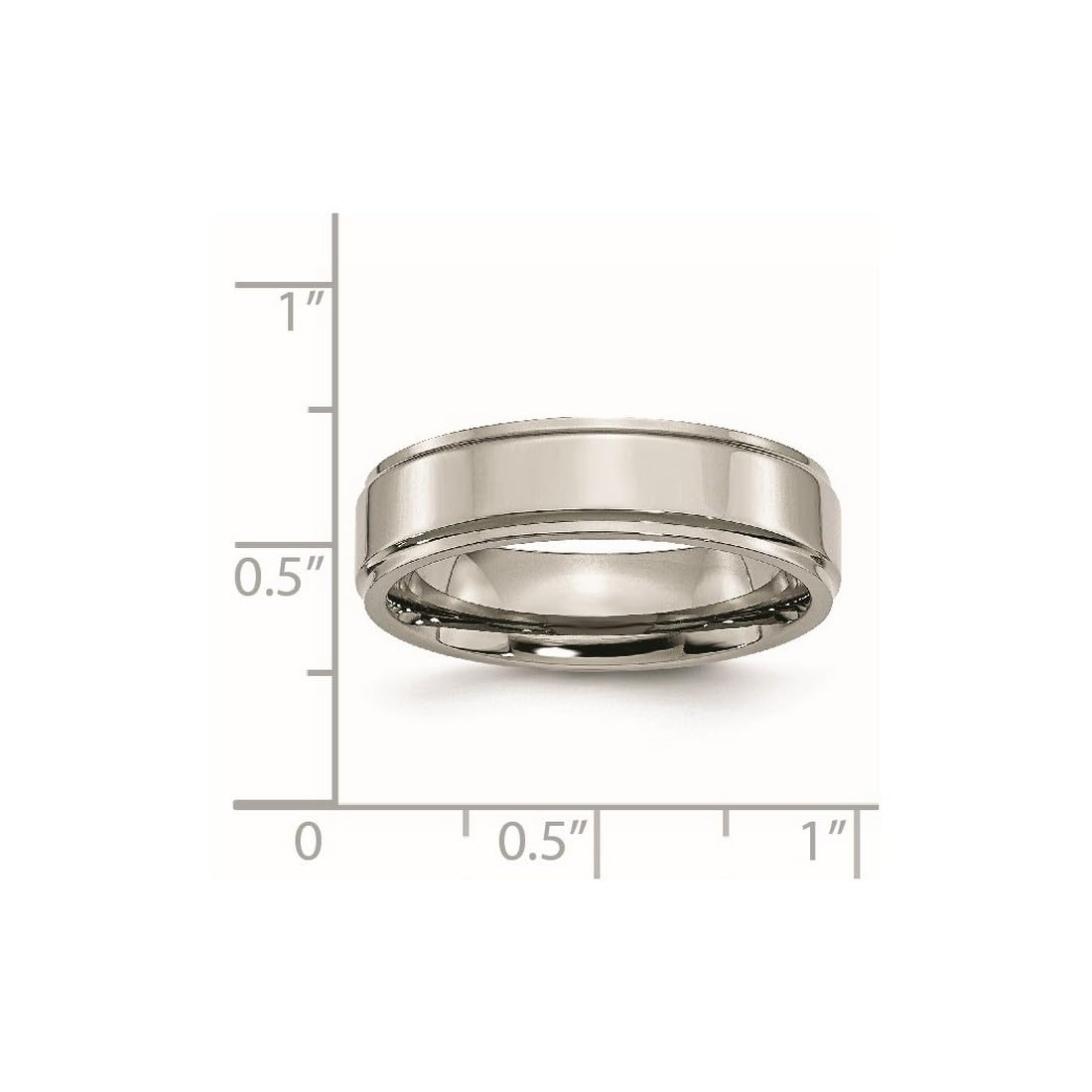 Titanium Ridged Edge 6mm Polished Band Ring for Women & Men - Durable Wedding, Engagement & Fashion Jewelry - Perfect for Everyday Wear, Gifts & Special Occasions