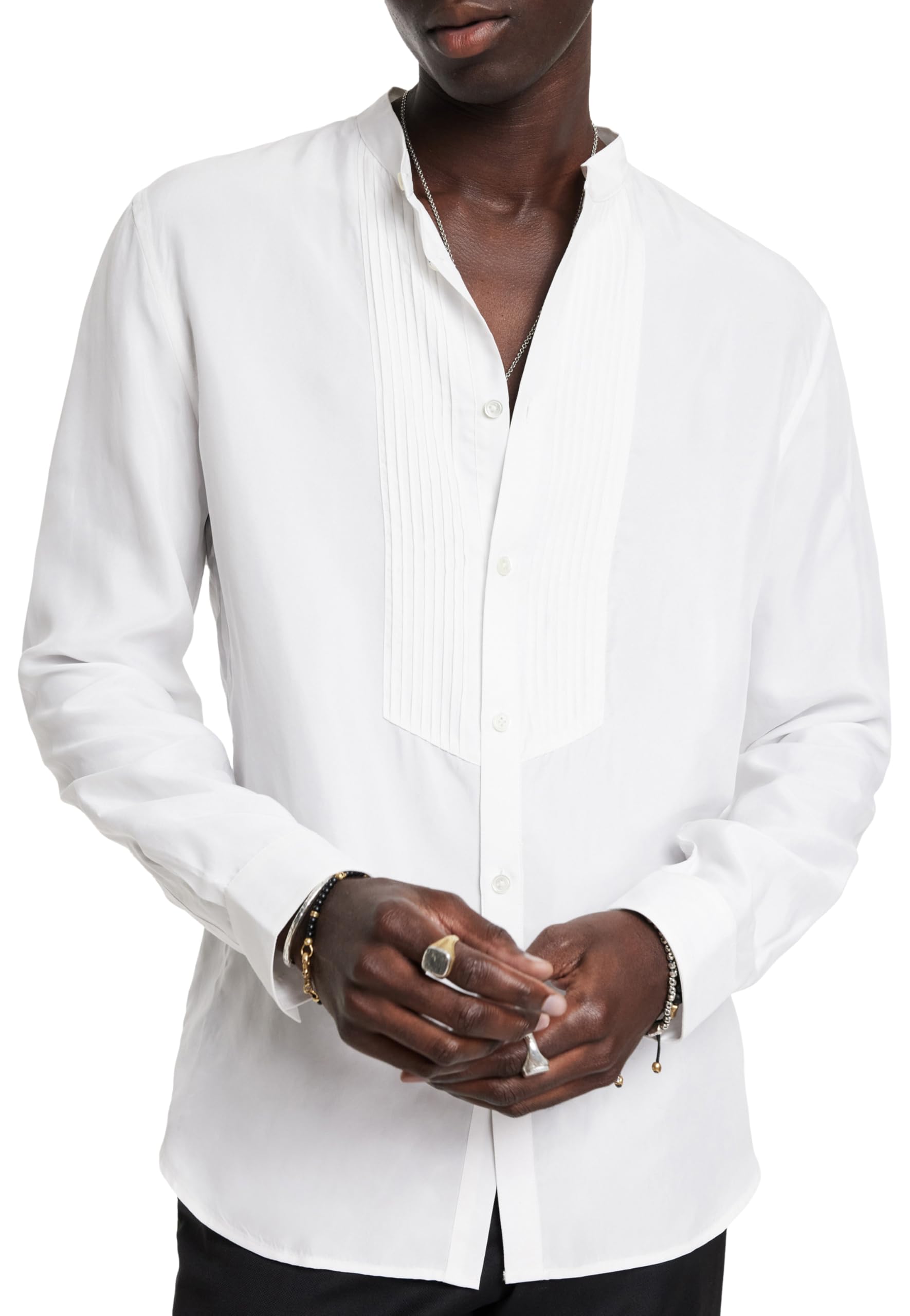 John Varvatos Men's Hanover Button-Down Shirt | Premium Cotton Dress Shirt for Business & Casual Wear | Slim Fit Long Sleeve Oxford Shirt for Office, Date Night & Special Occasions