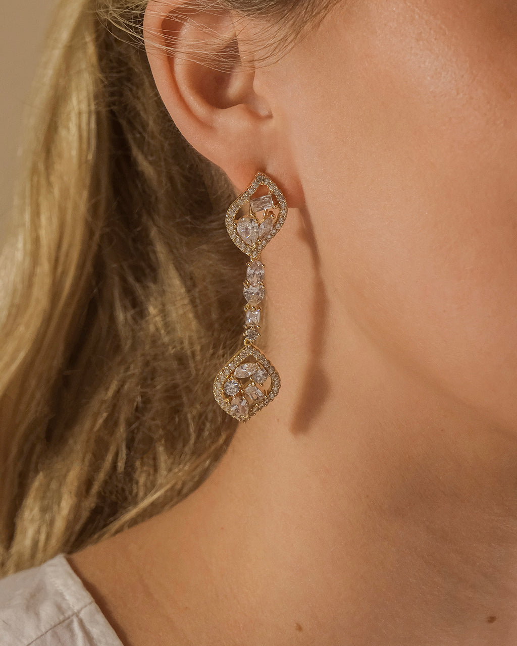 Mariah CZ Drop Earrings for Women - Sparkling Cubic Zirconia Dangle Earrings - Perfect for Parties, Weddings & Evening Events