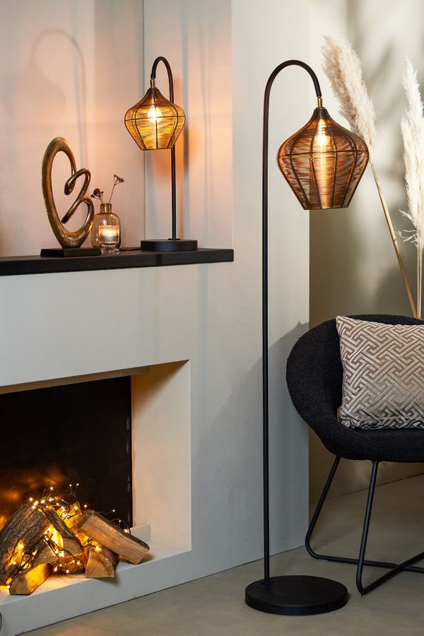 Alvaro Table Lamp - Antique Bronze & Matte Black Finish - Perfect for Bedroom, Living Room, and Office Decor