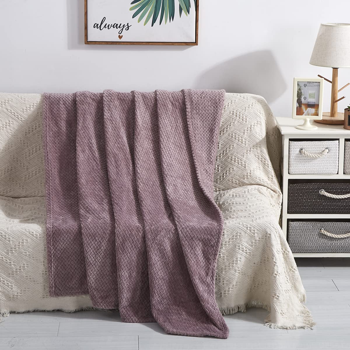 COCOPLAY W Soft & Cozy Throw Blanket for Couch, Bed & Sofa - 60
