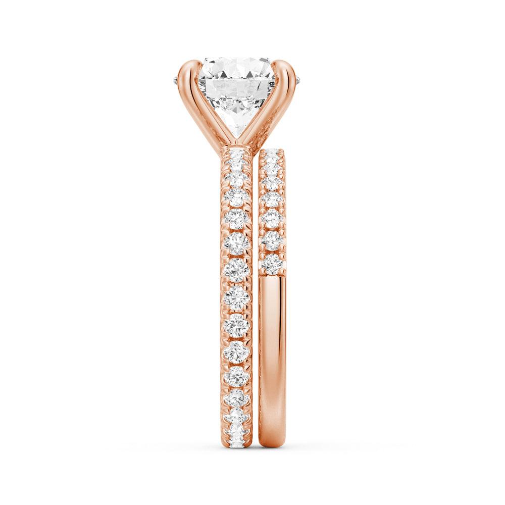 Round Moissanite Engagement Ring with Eternity Pave Band - Sparkling Wedding Jewelry for Proposals, Anniversaries & Special Occasions