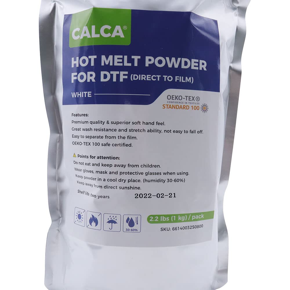 Premium DTF Transfer Powder for DTF & DTG Printers - 2.2lbs (35.2oz) Hot Melt Adhesive TPU Powder - White Medium Grade - Perfect for T-Shirt Printing, Custom Apparel & Fabric Transfers